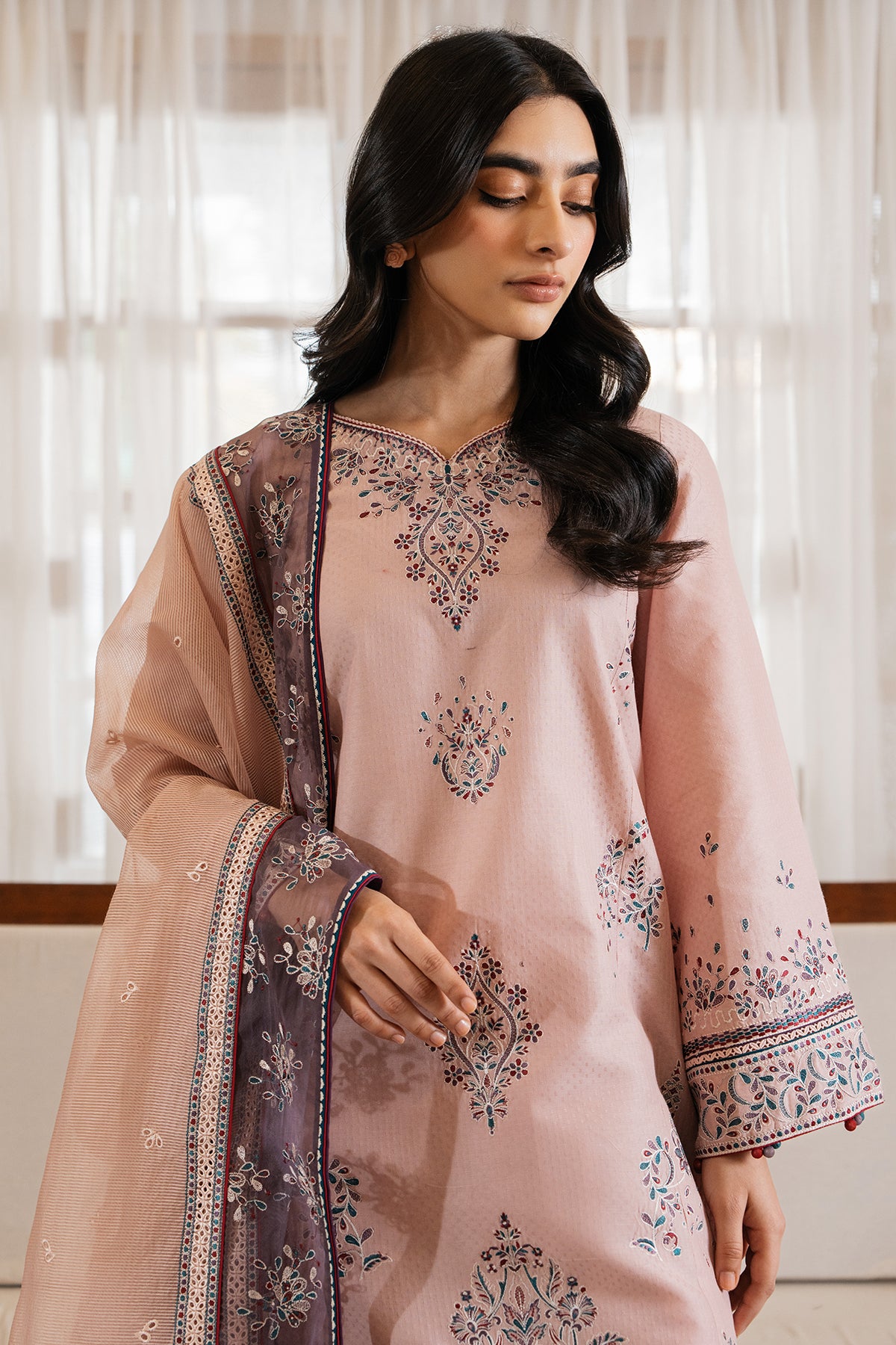 EMBROIDERED DOBBY LAWN RTW-1184