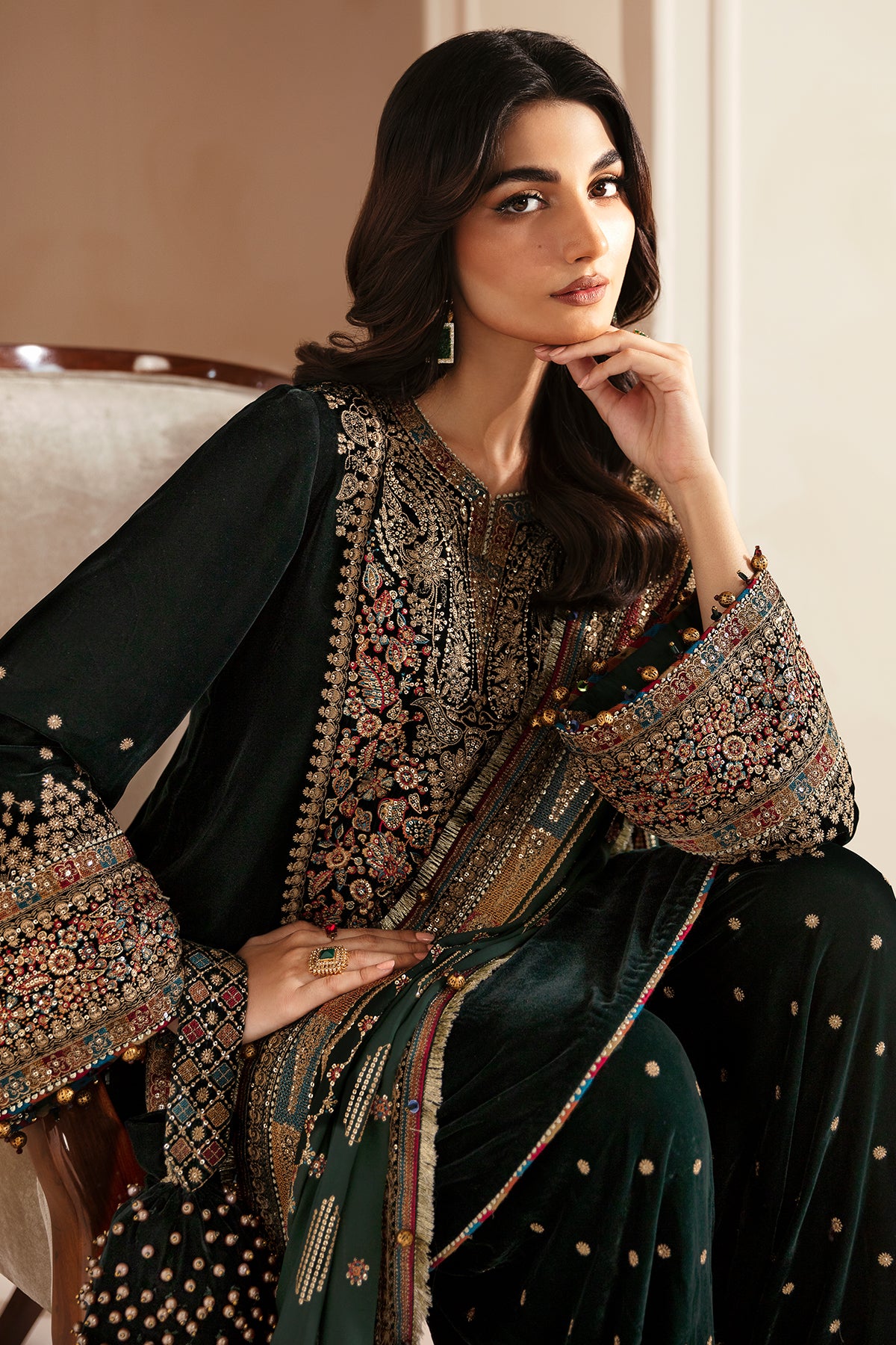 Embroidered Velvet Formal VF-2025