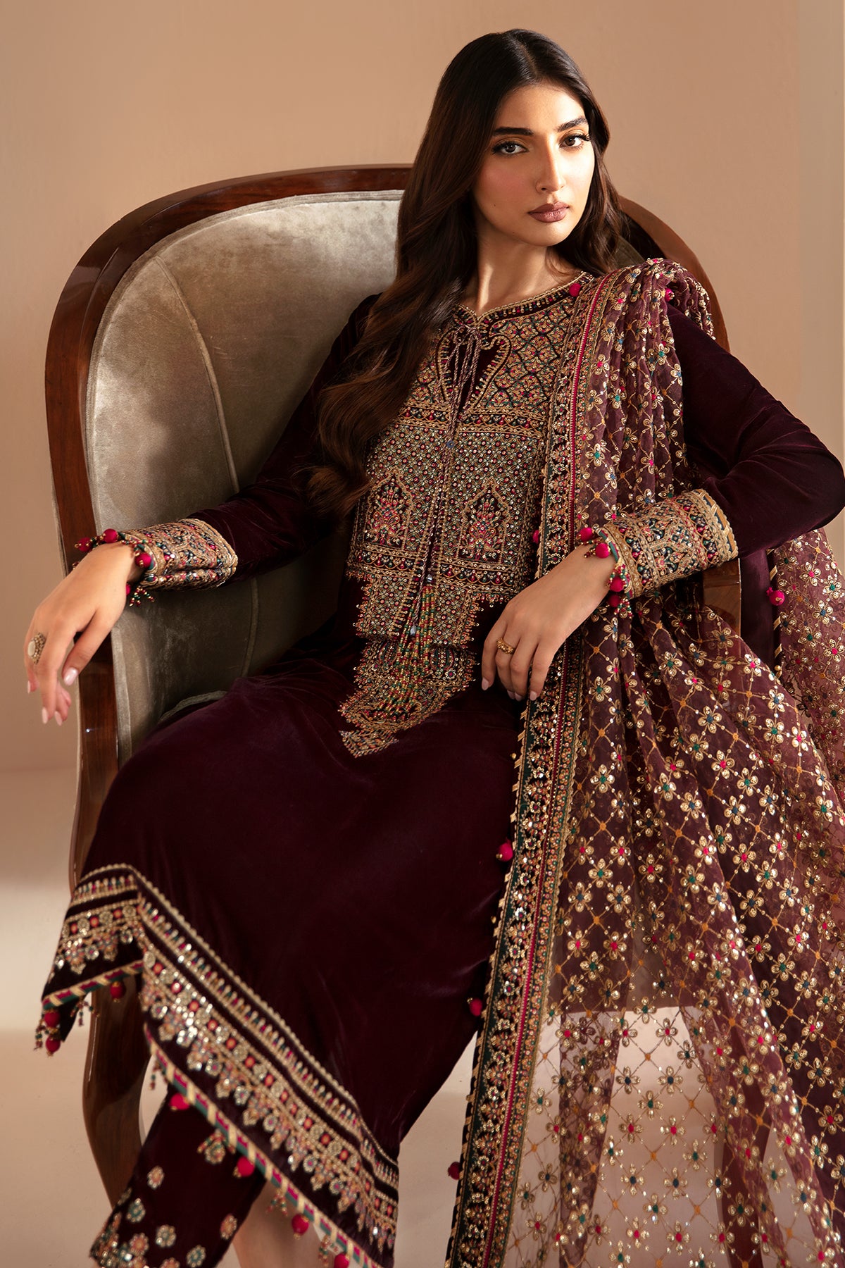 Embroidered Velvet Formal VF-2022