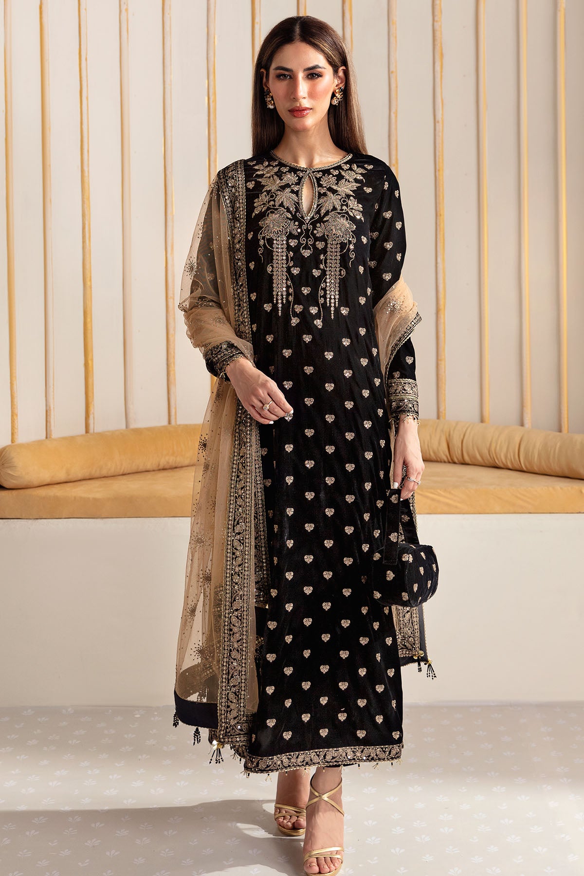 Embroidered Velvet Formal VF-2014