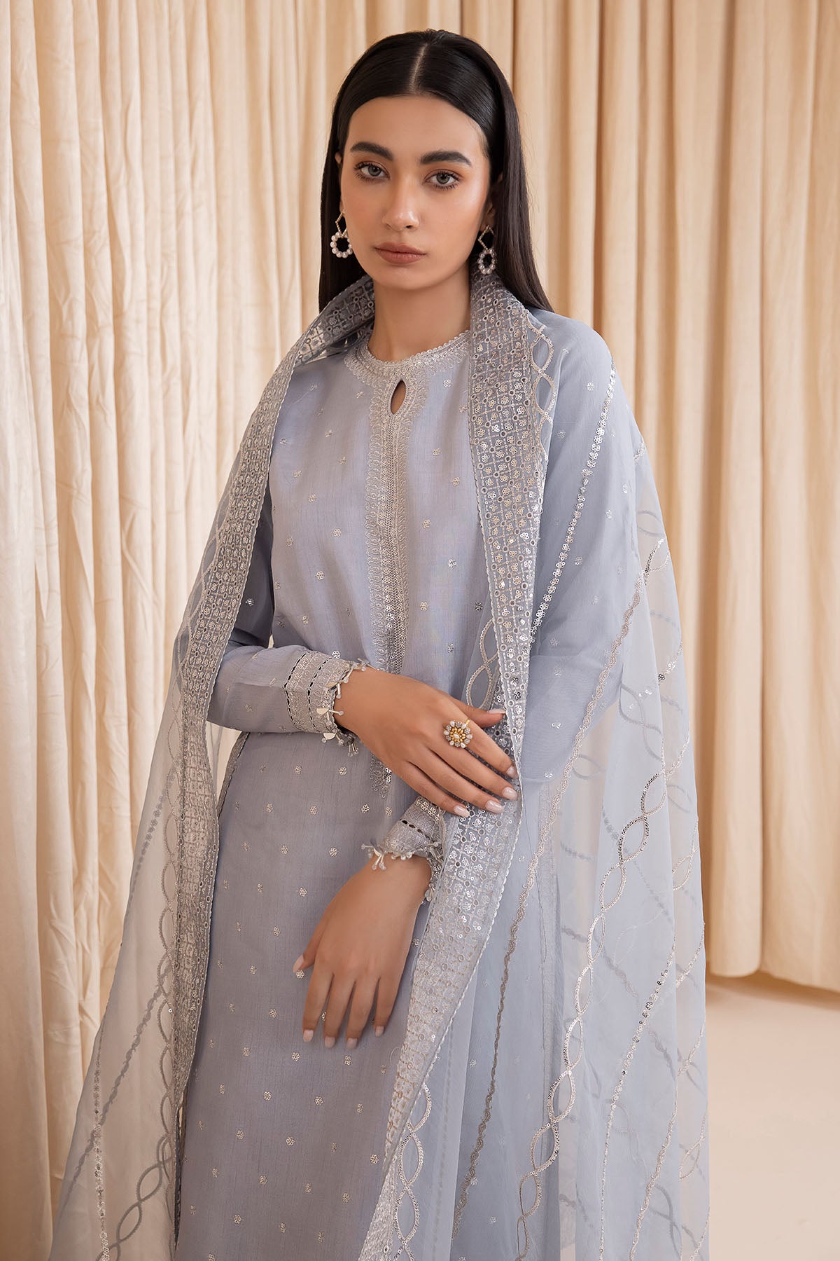 Embroidered Raw Silk UR-7006