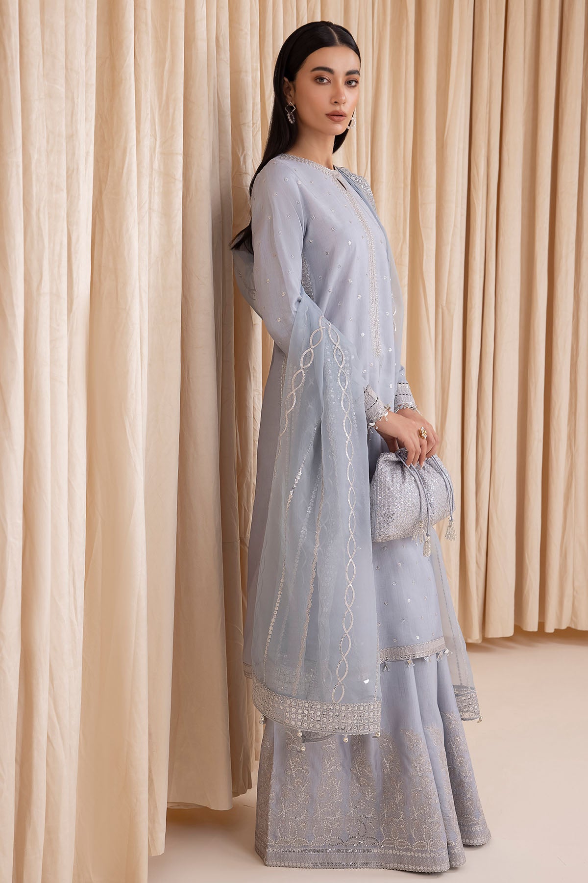 Embroidered Raw Silk UR-7006