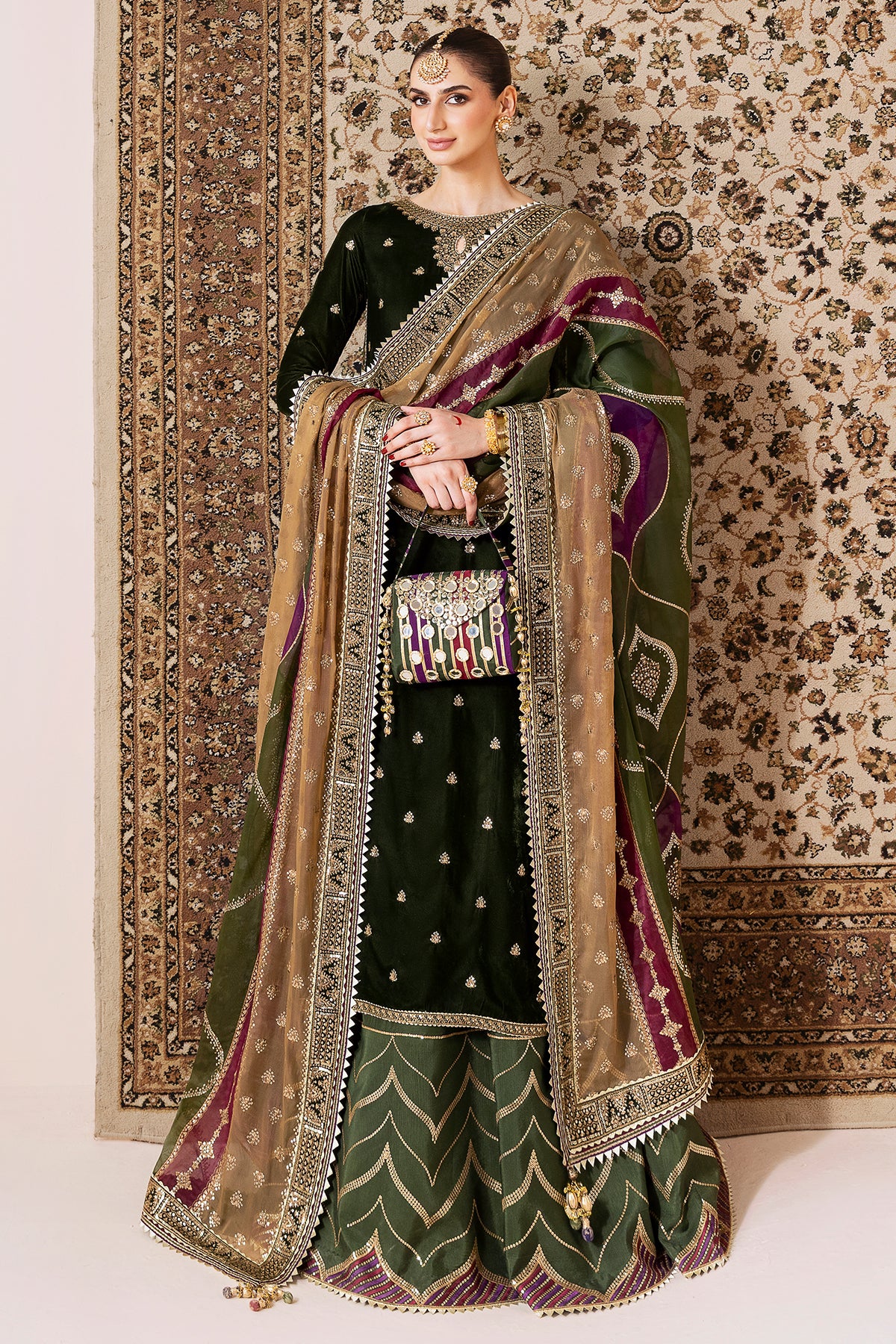 Embroidered Velvet Formal CVF D-09