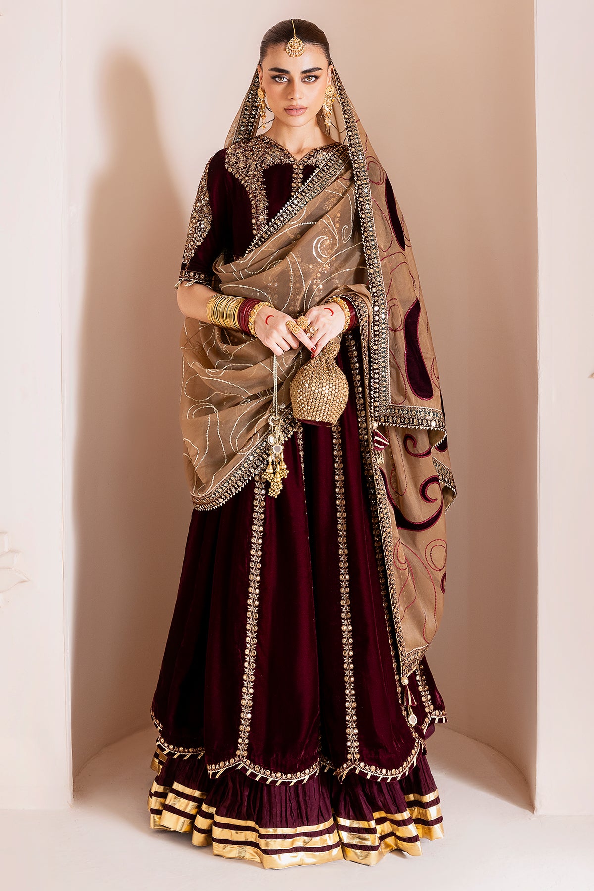 Embroidered Velvet Formal CVF D-12