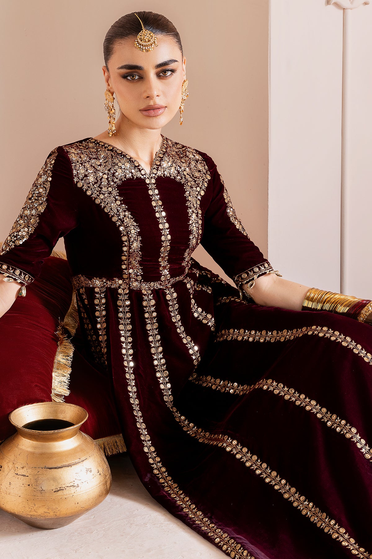 Embroidered Velvet Formal CVF D-12