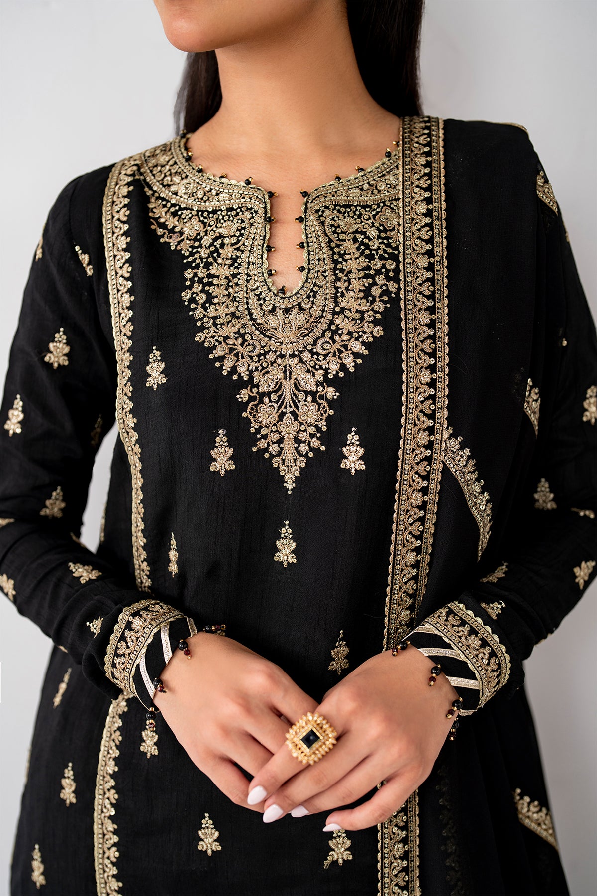 Embroidered Raw Silk UR-7027