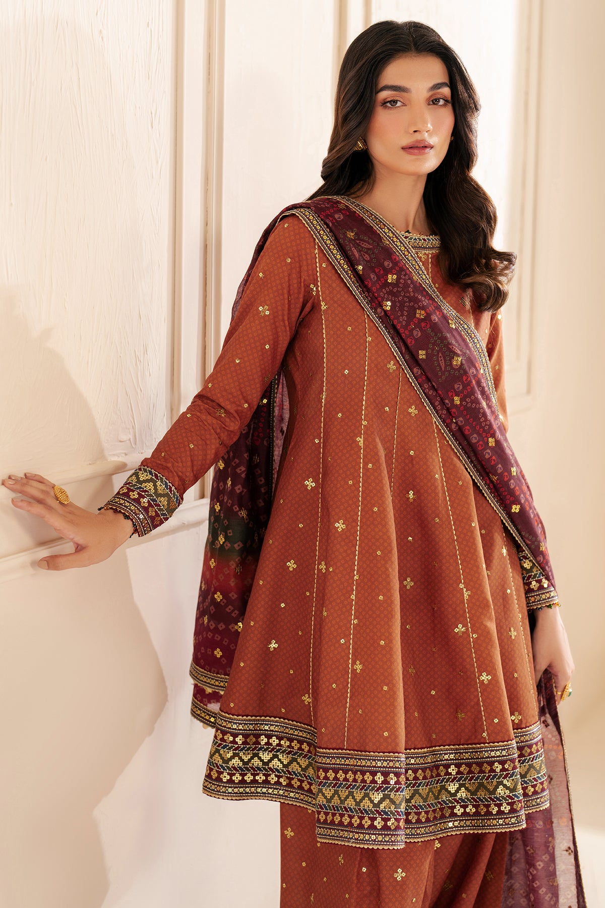 Embroidered Raw Silk UR-7050