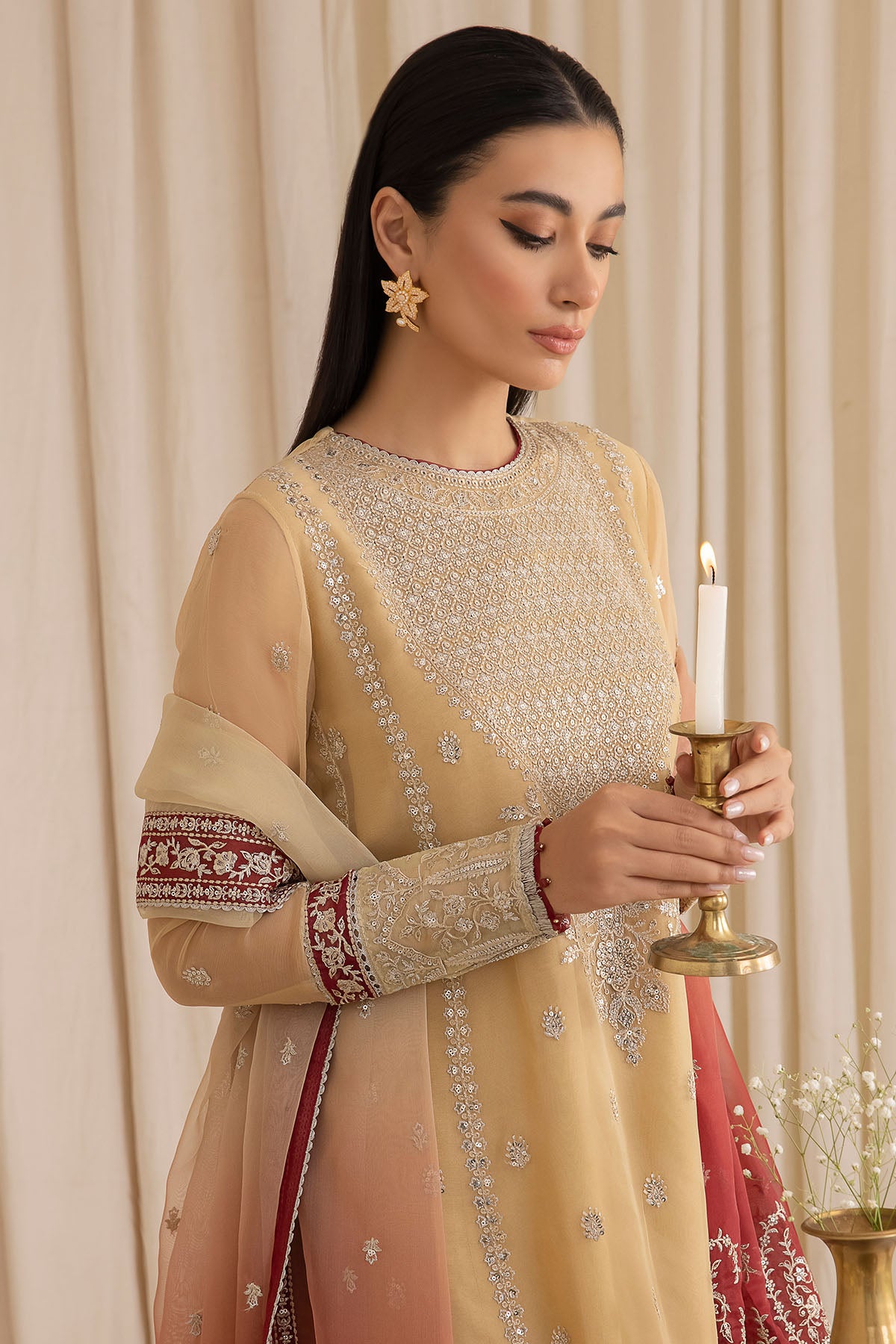 EMBROIDERED CHIFFON UC-3015