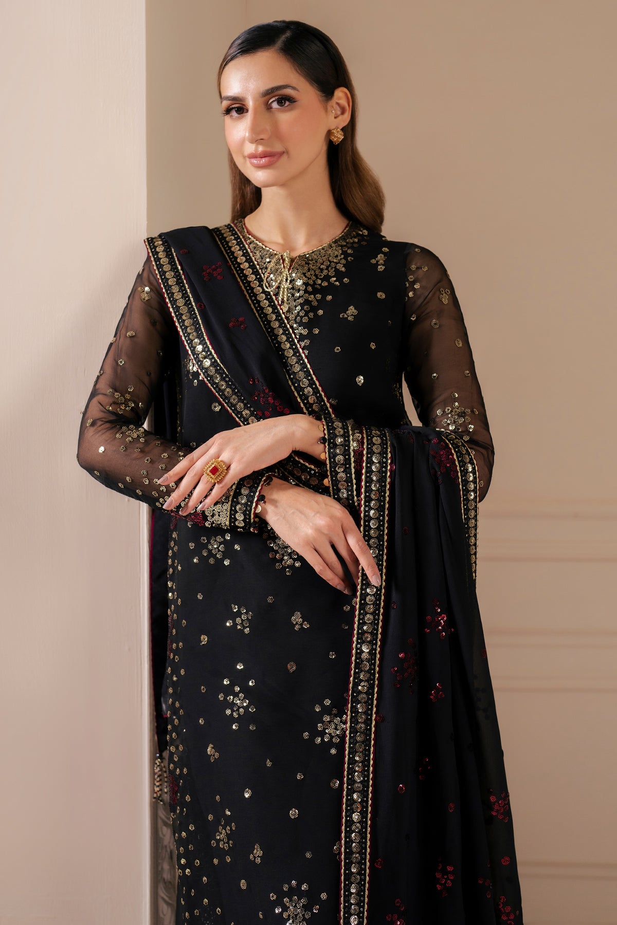 EMBROIDERED CHIFFON UC-3070