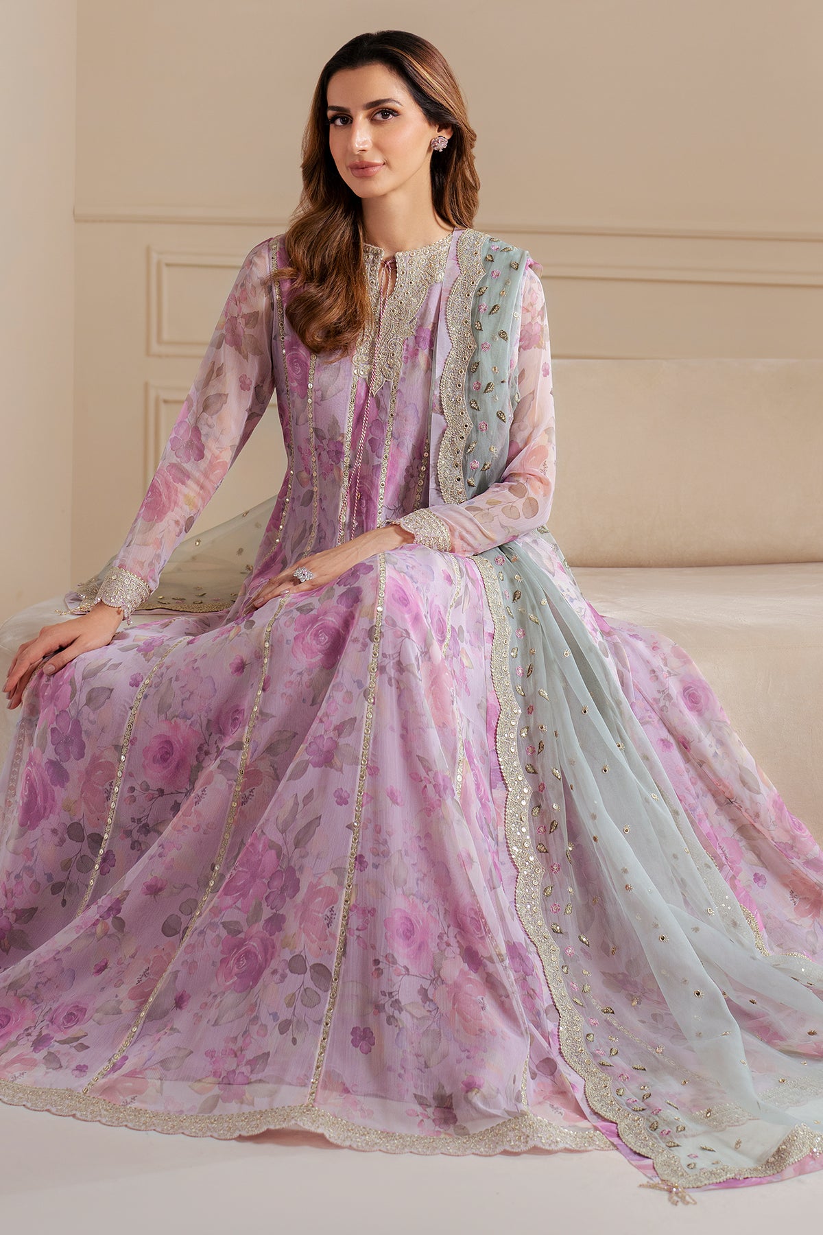 EMBROIDERED CHIFFON UC-3071