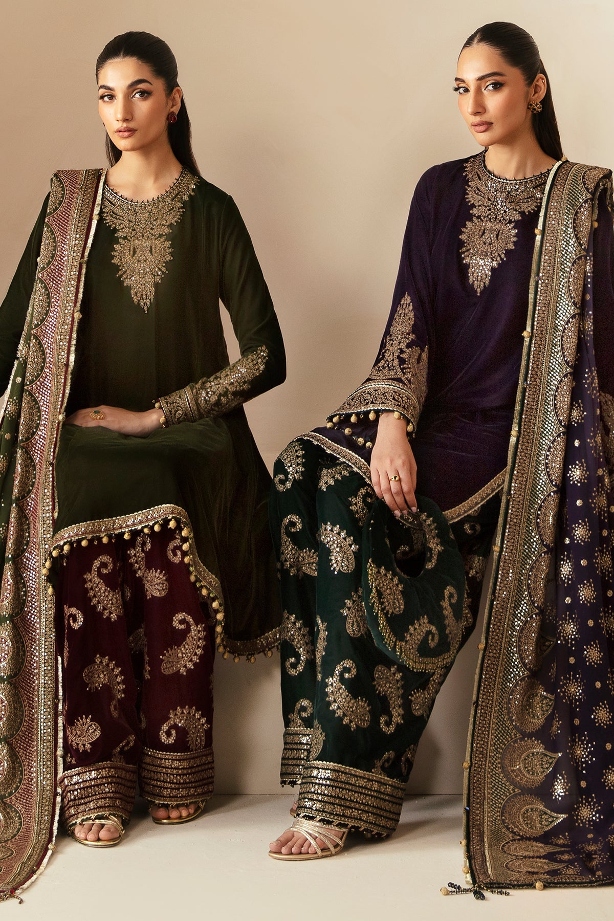 Embroidered Velvet Formal VF-2030