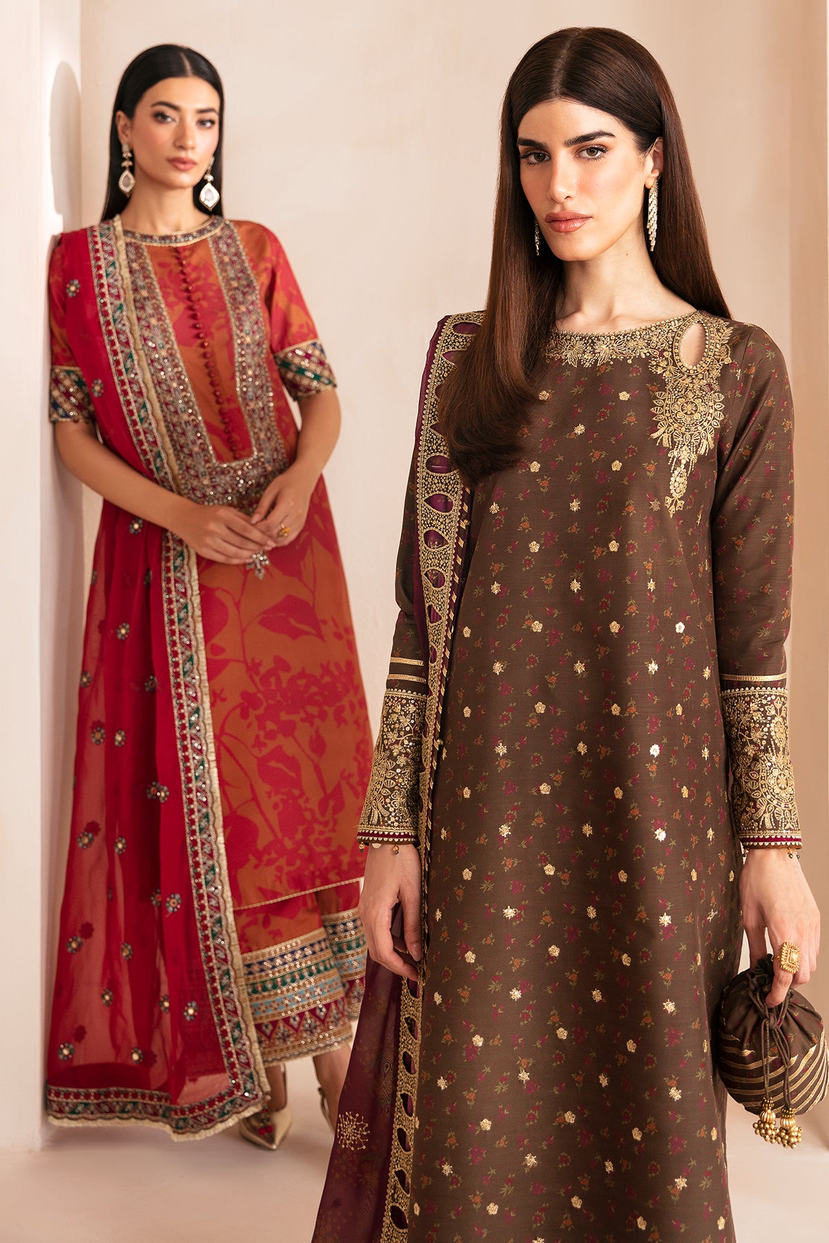 Premium Embroidered Raw Silk UR-7043