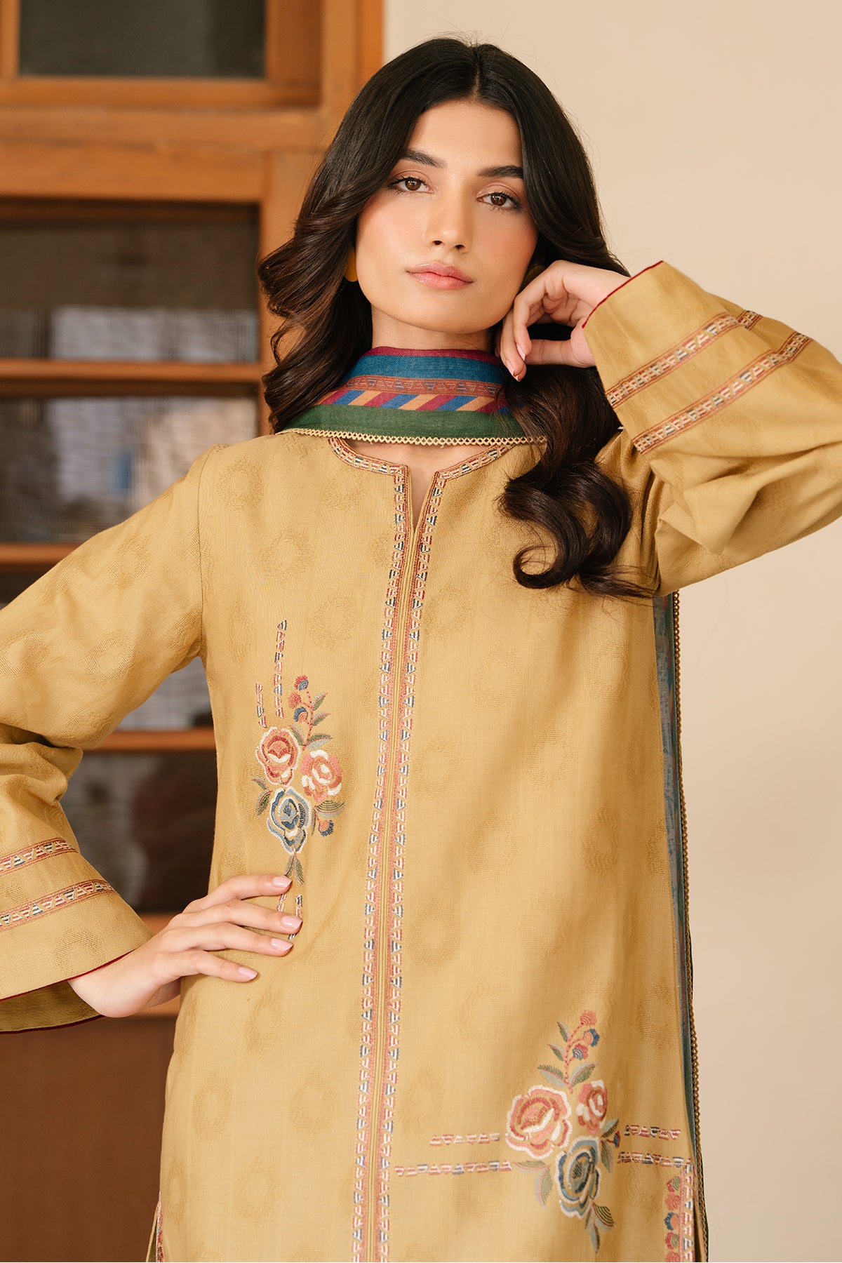 EMBROIDERED SLUB KHADDAR RTW - 1166