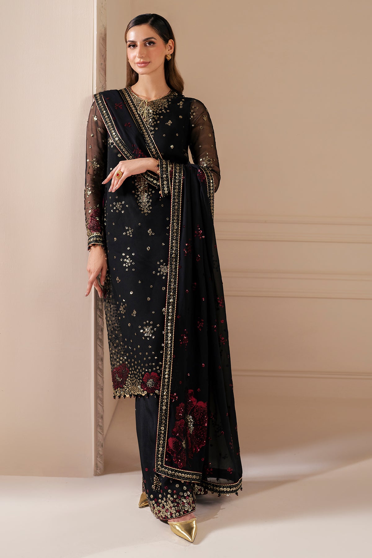 EMBROIDERED CHIFFON UC-3070