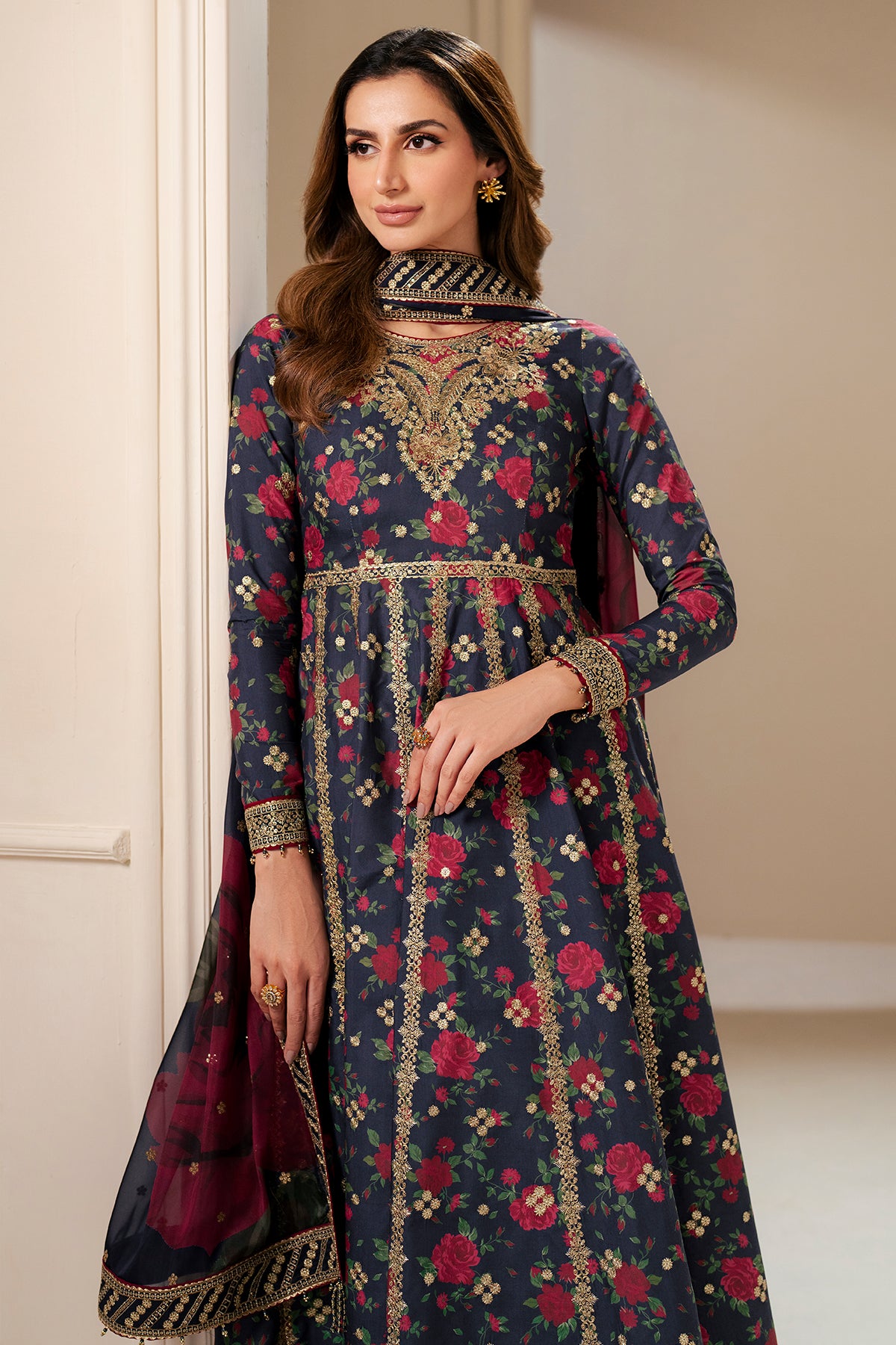 Embroidered Raw Silk UR-7048