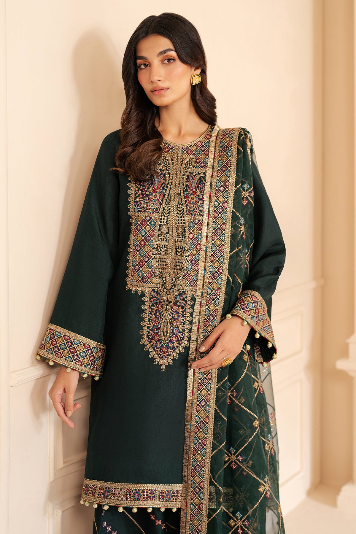 Embroidered Raw Silk UR-7049