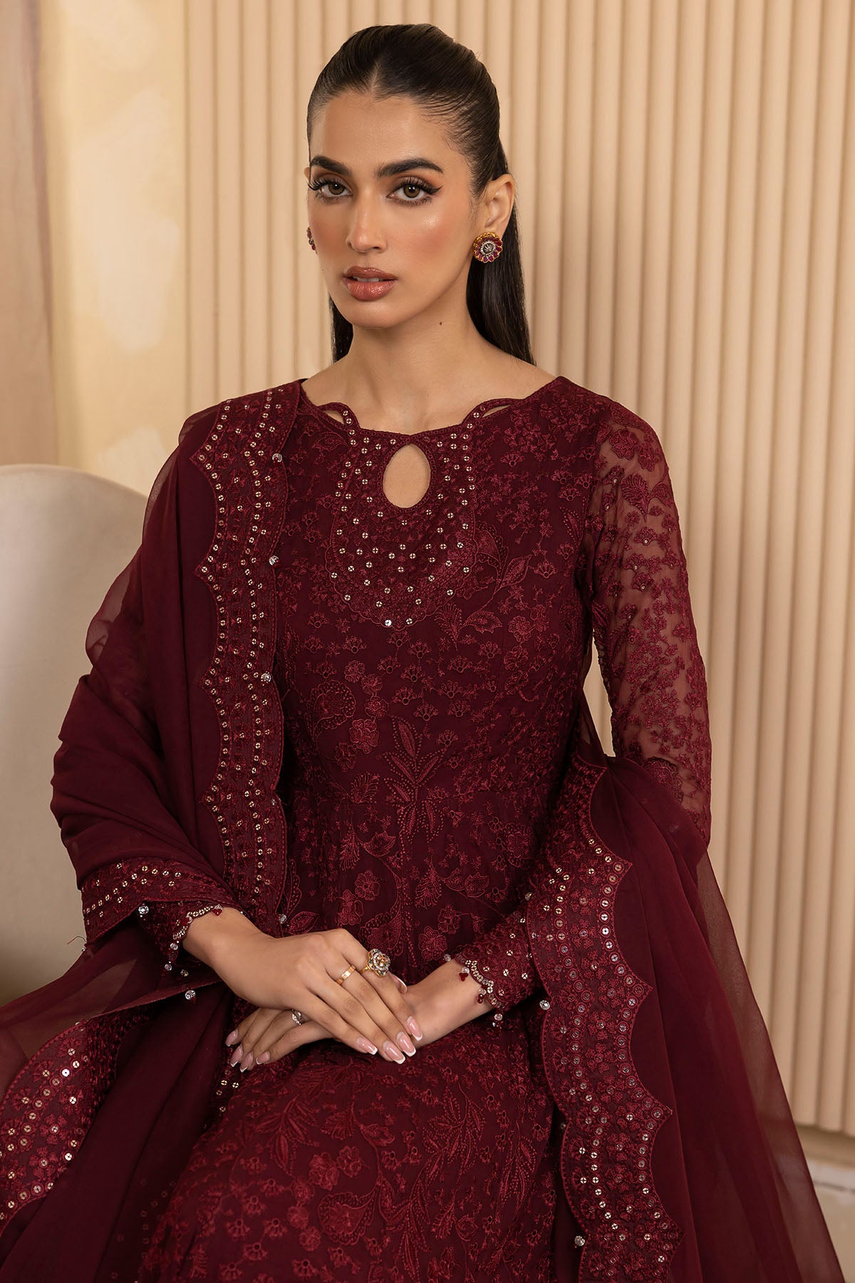 EMBROIDERED CHIFFON UC-3033