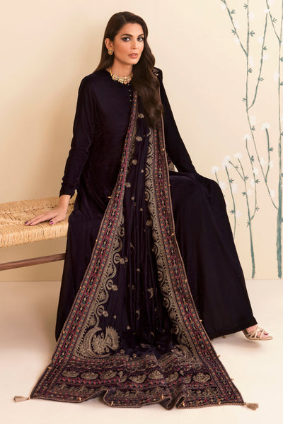 Embroidered Velvet Shawl VS-8001
