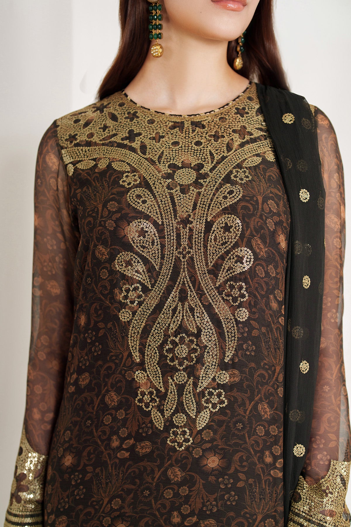 EMBROIDERED CHIFFON UC-3109