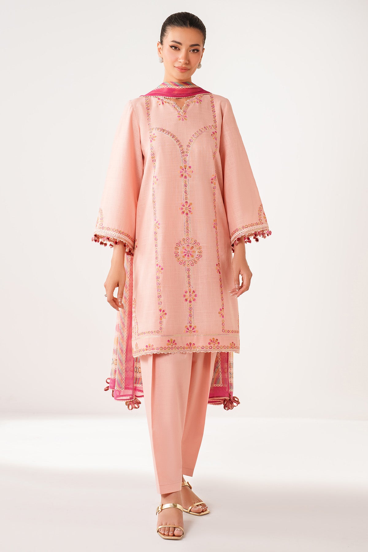 EMBROIDERED SLUB LAWN USE-9240