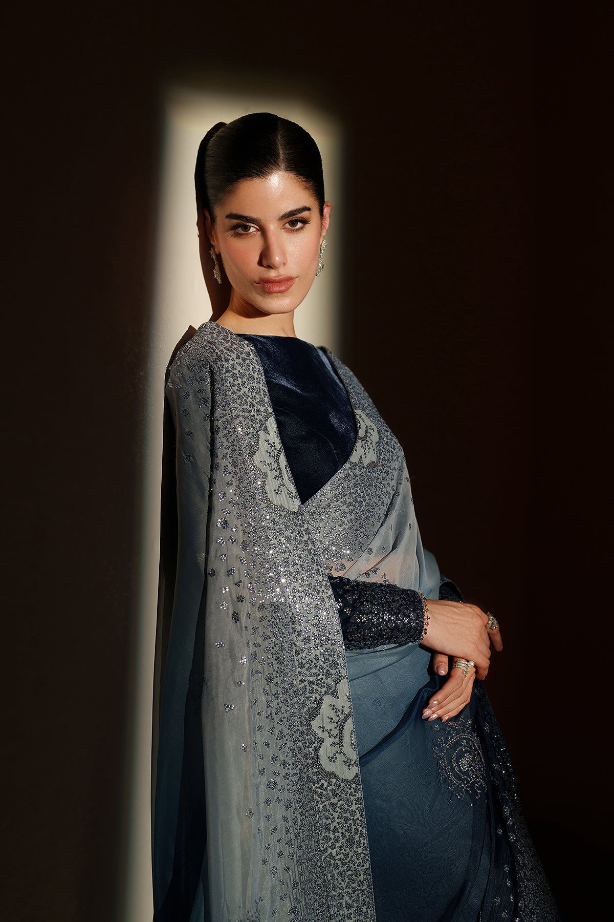 Embroidered Velvet Formal VF-2050