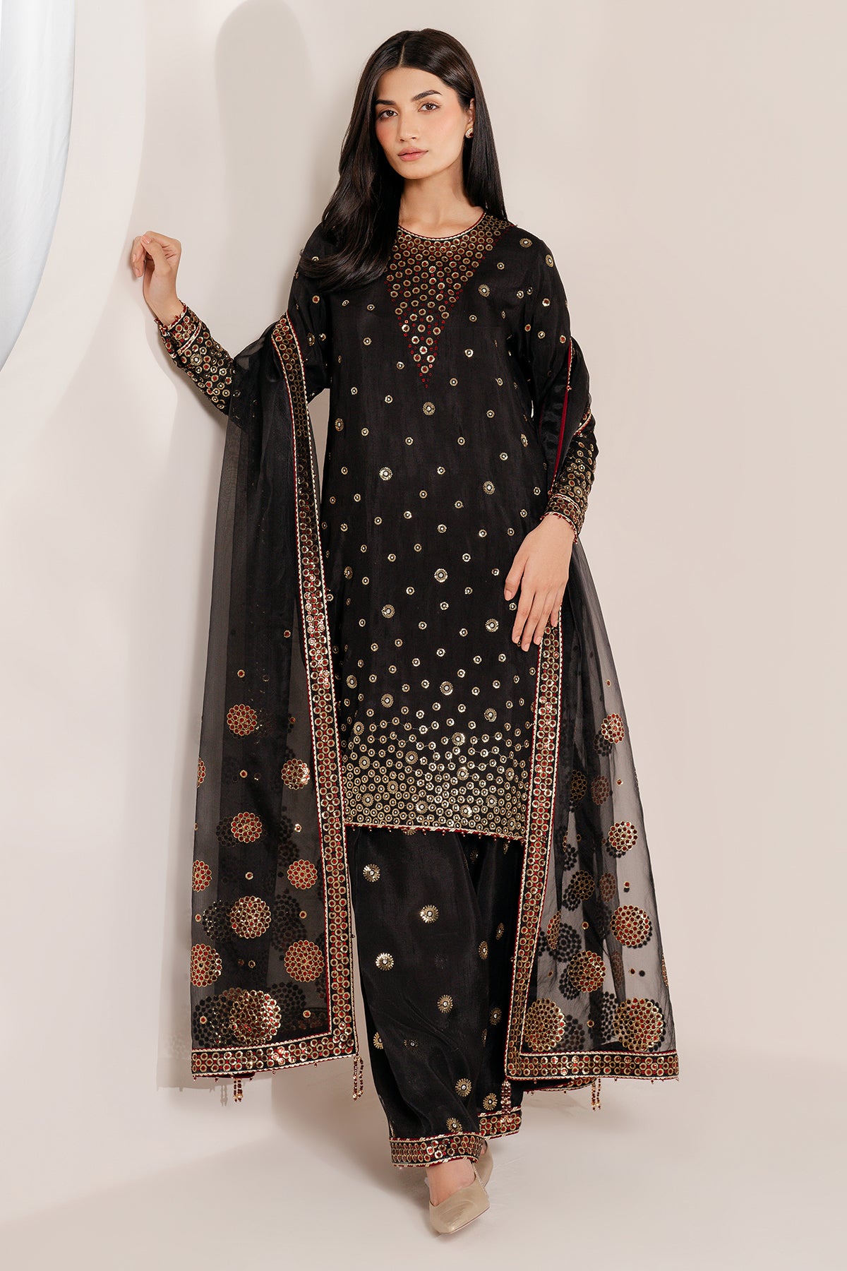 Embroidered Raw Silk UR-7054