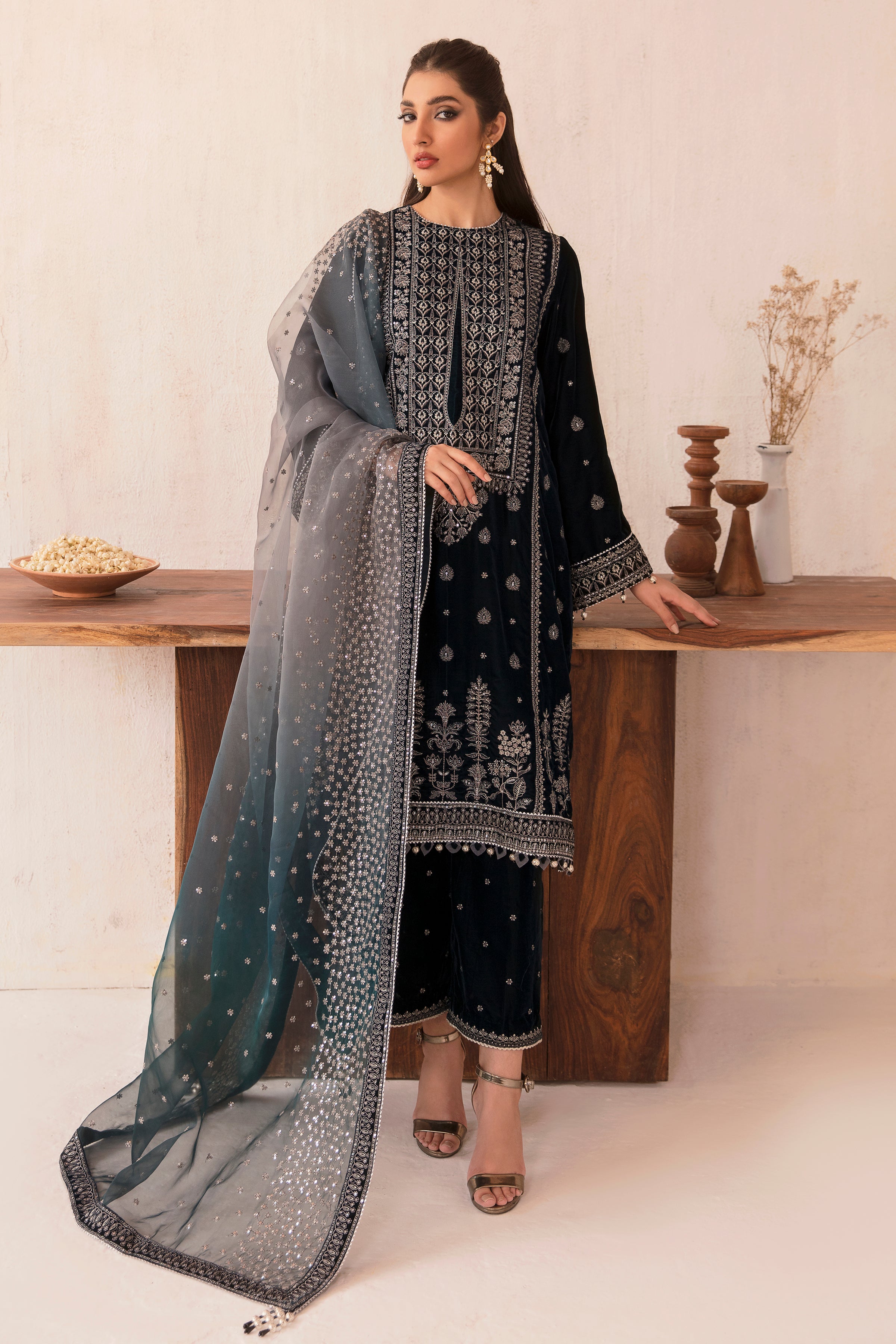 Embroidered Velvet Formal VF-2003