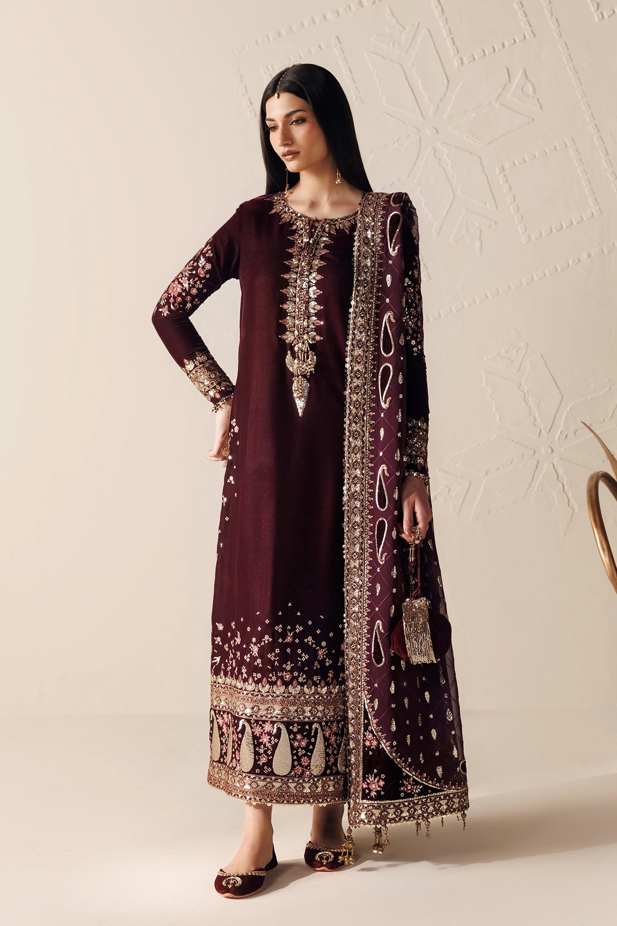 Embroidered Velvet Formal VF-2044