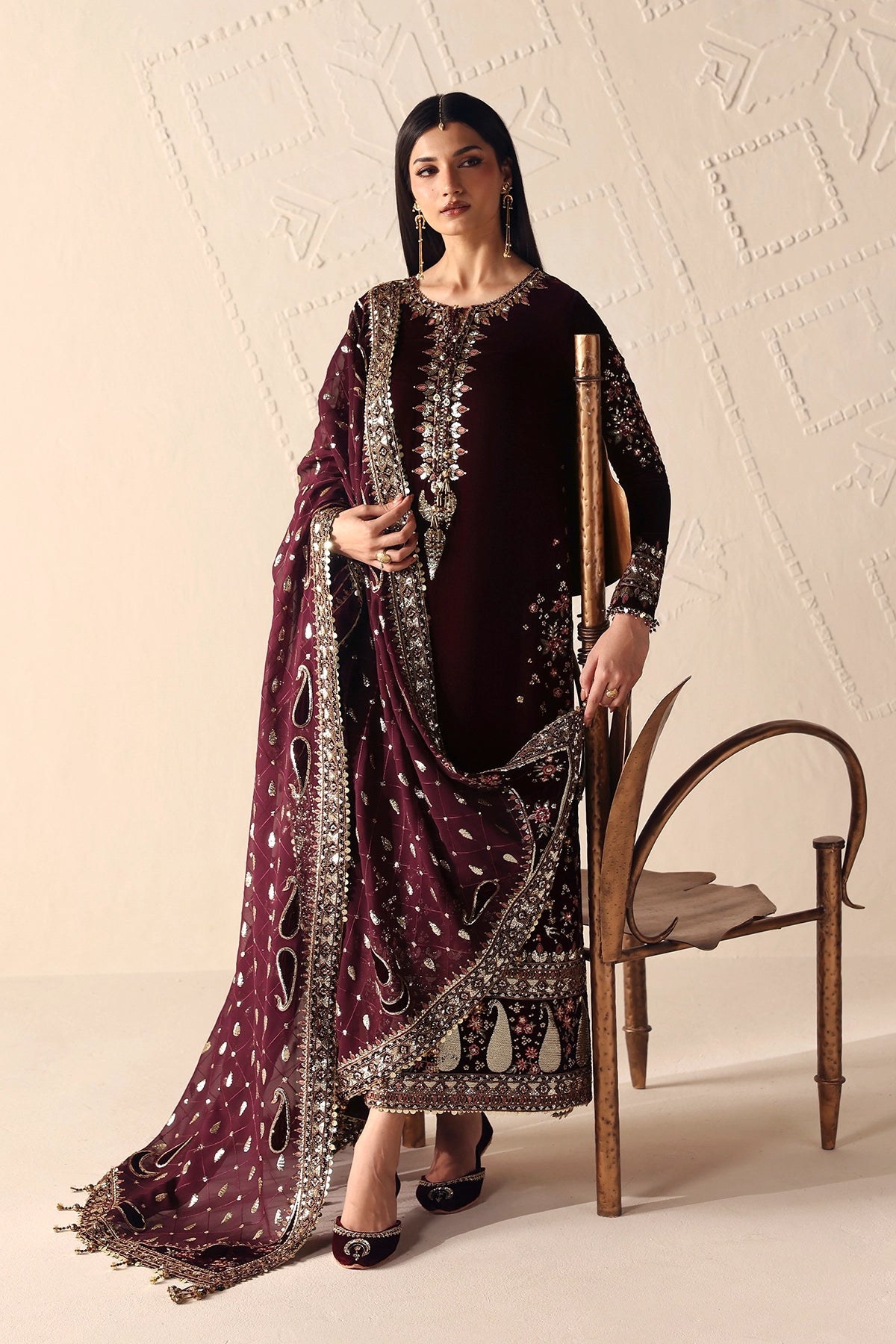 Embroidered Velvet Formal VF-2044