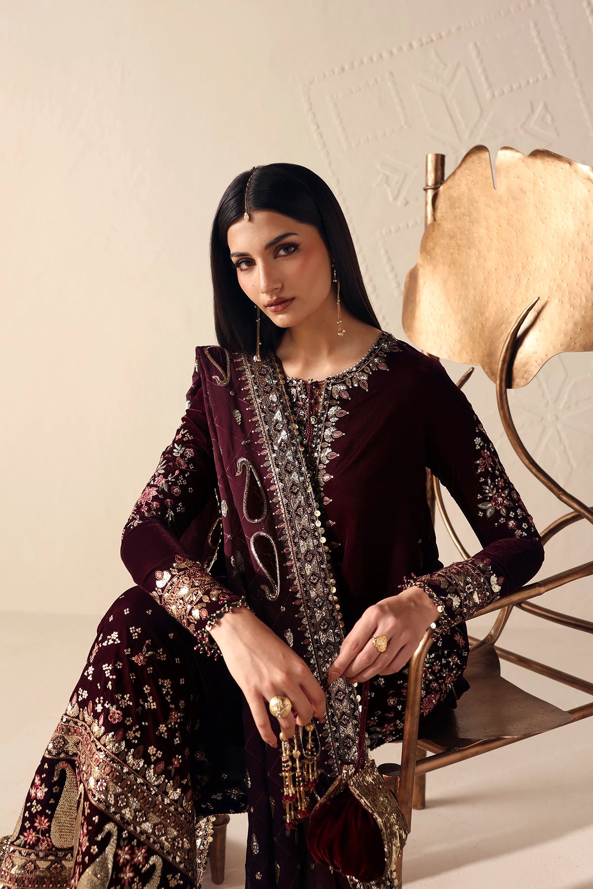 Embroidered Velvet Formal VF-2044