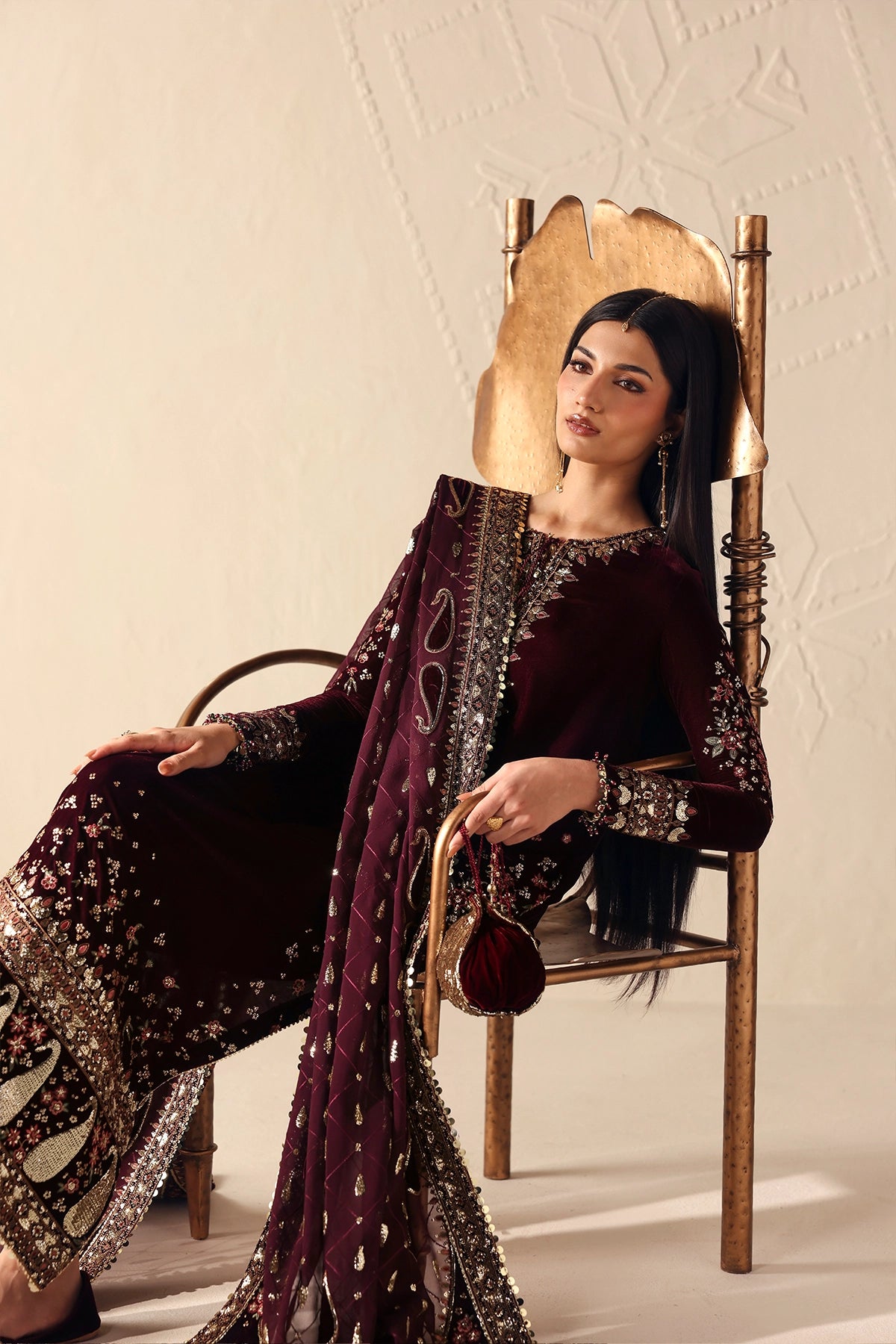 Embroidered Velvet Formal VF-2044