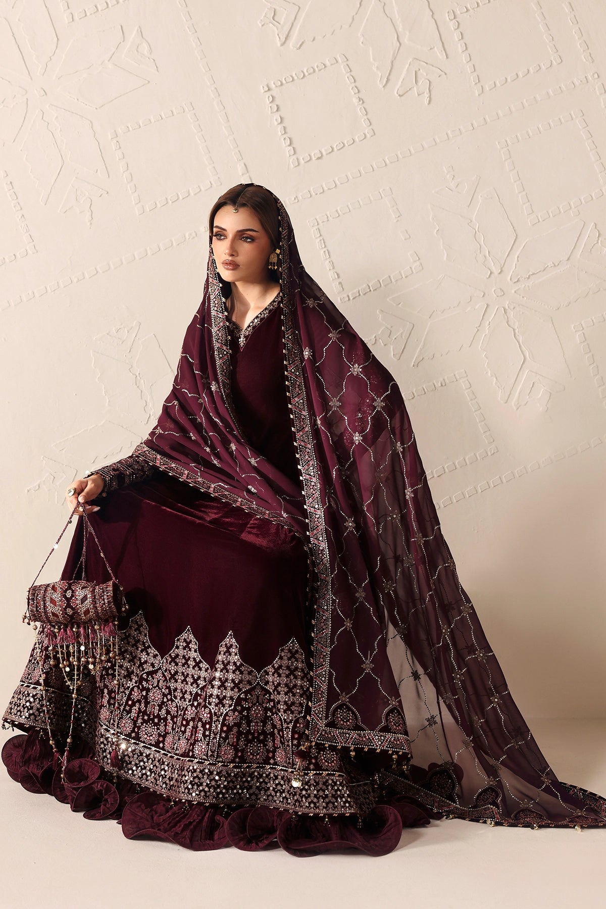 Embroidered Velvet Formal VF-2046