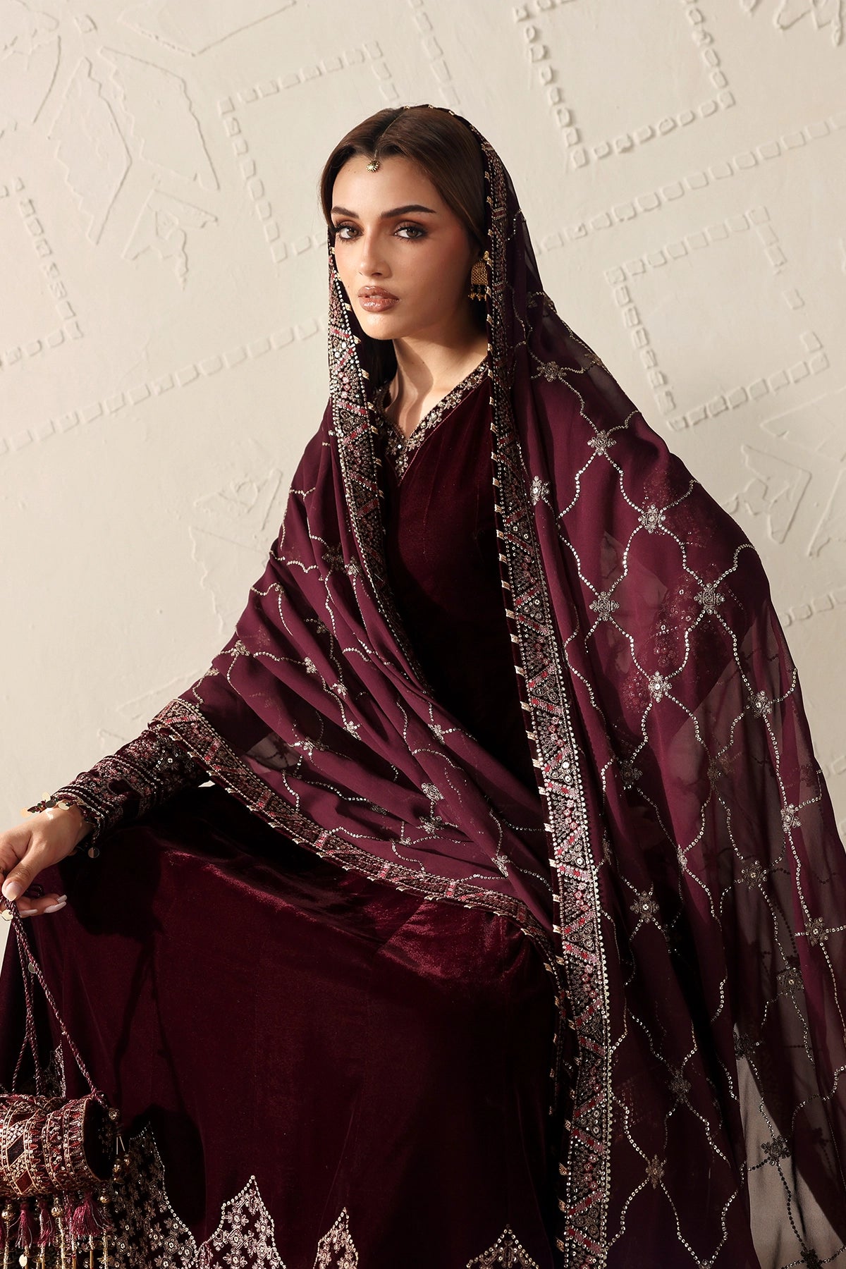 Embroidered Velvet Formal VF-2046