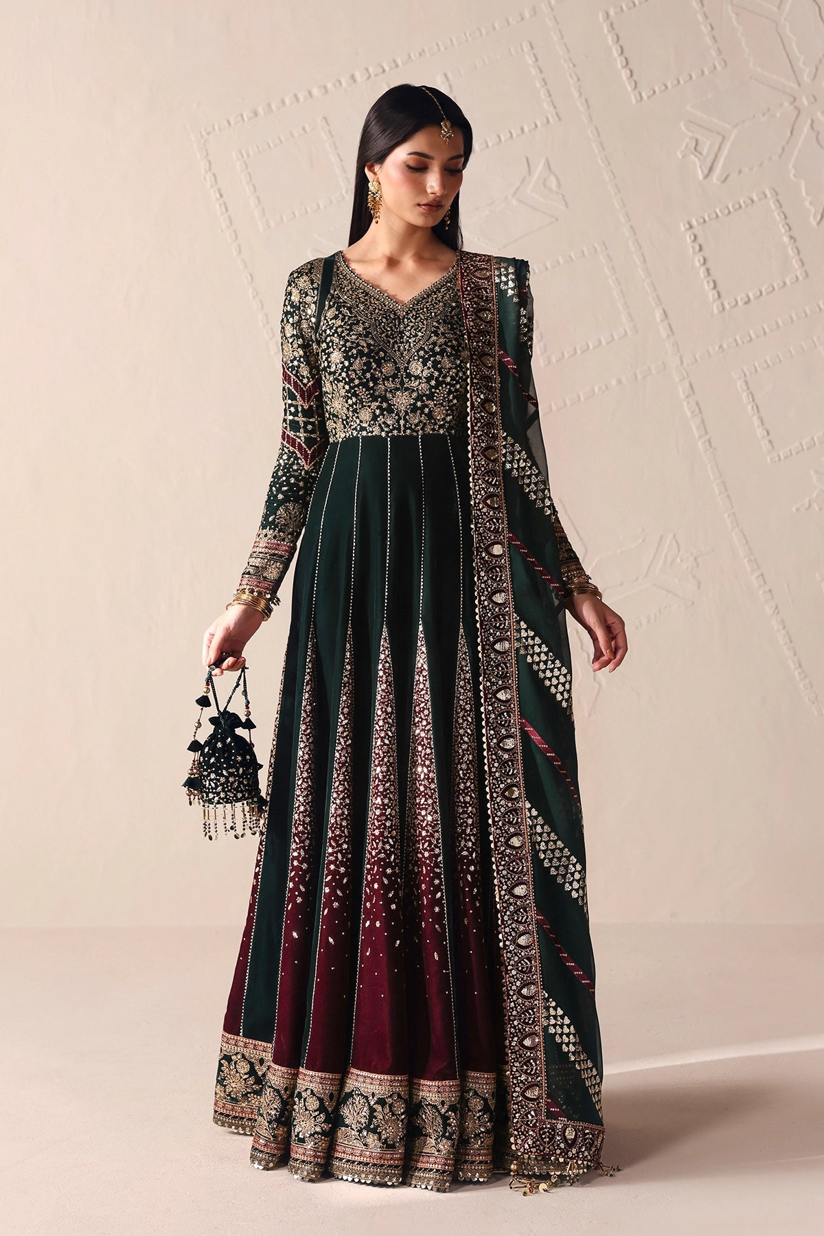 Embroidered Velvet Formal VF-2047