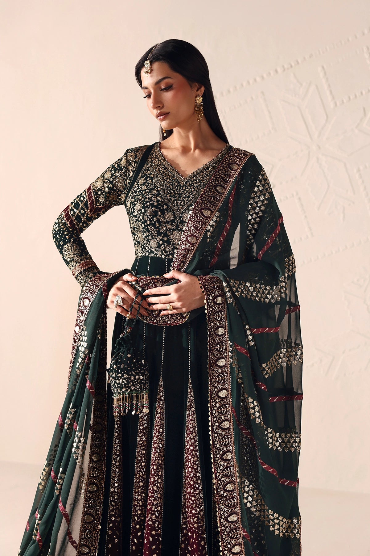 Embroidered Velvet Formal VF-2047