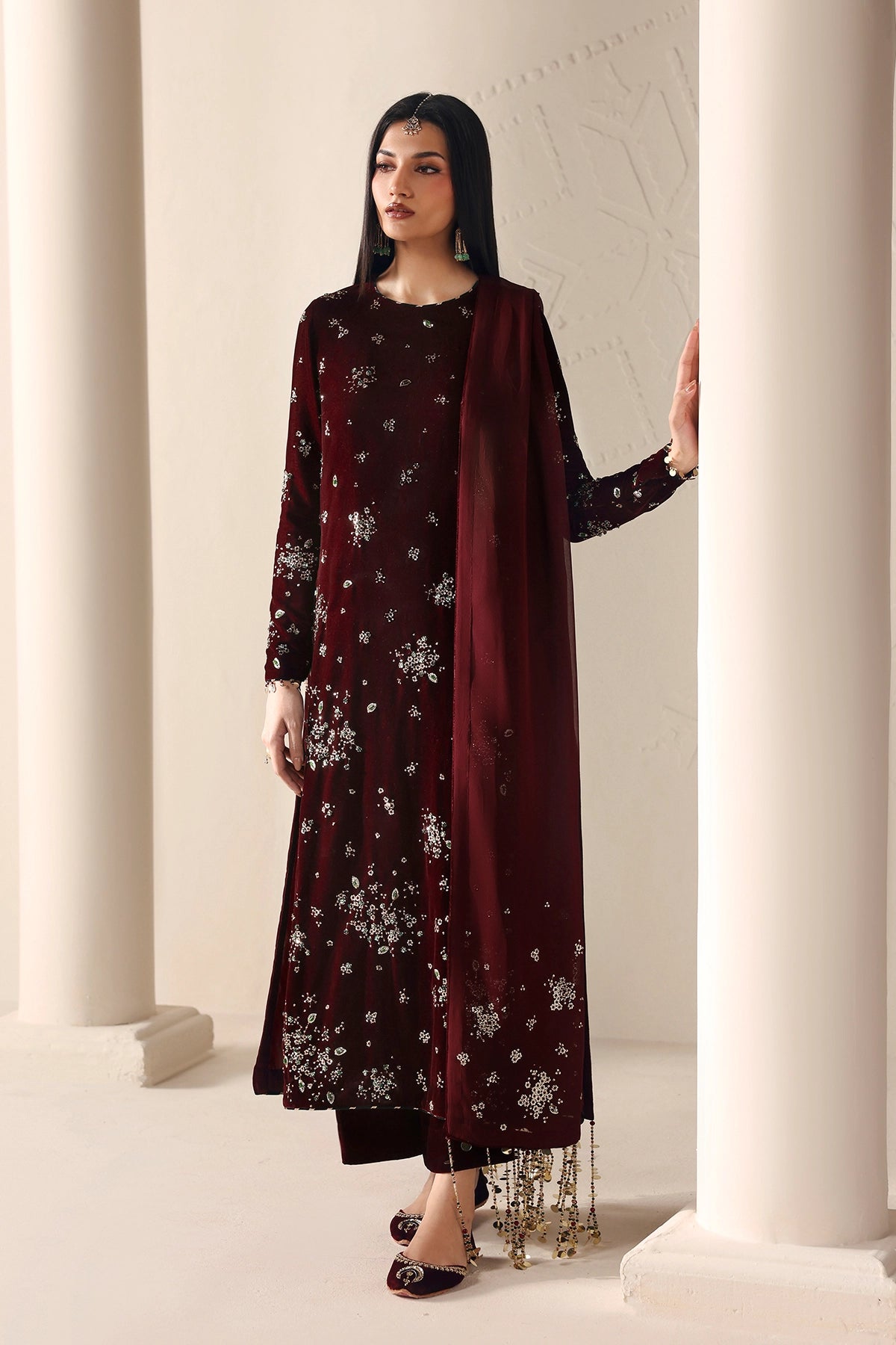 Embroidered Velvet Formal VF-2052