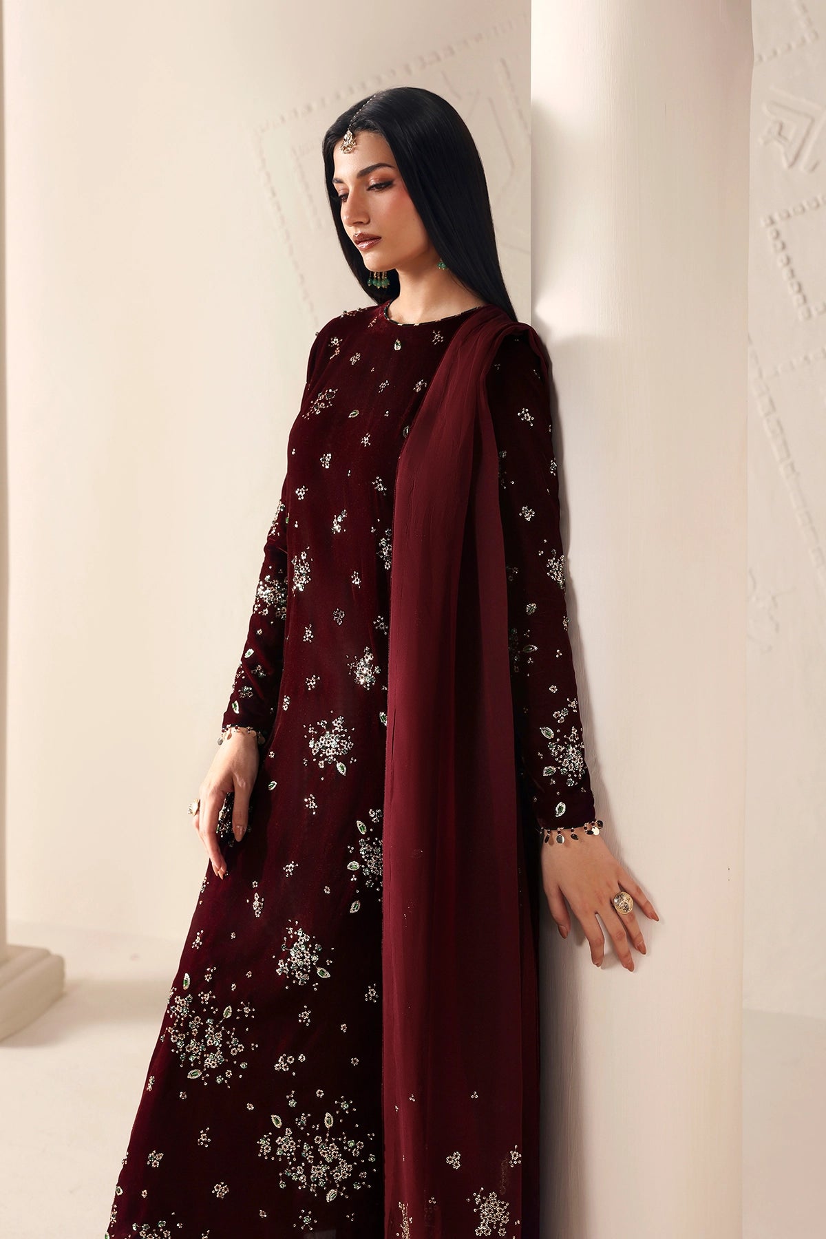 Embroidered Velvet Formal VF-2052