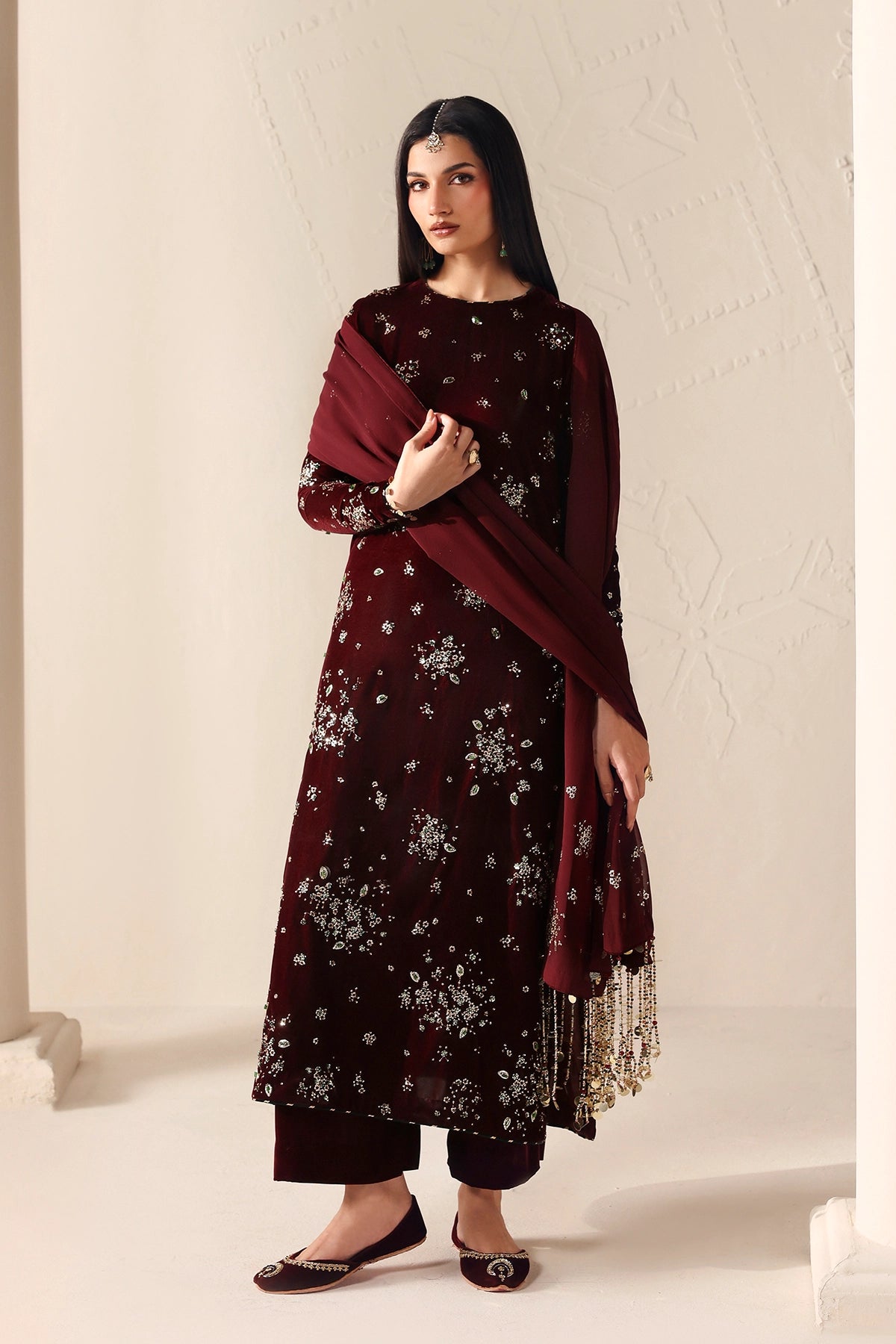 Embroidered Velvet Formal VF-2052