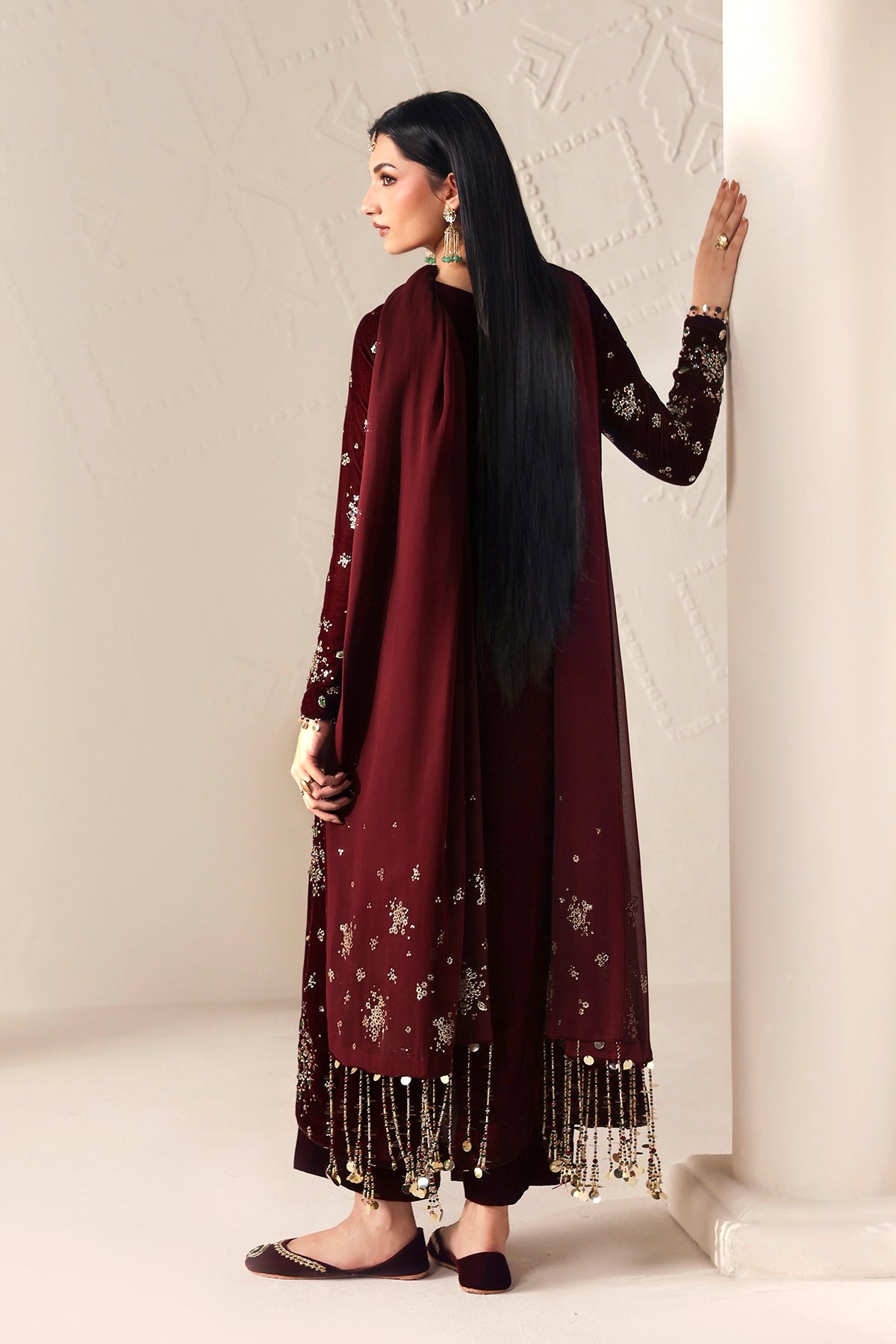 Embroidered Velvet Formal VF-2052