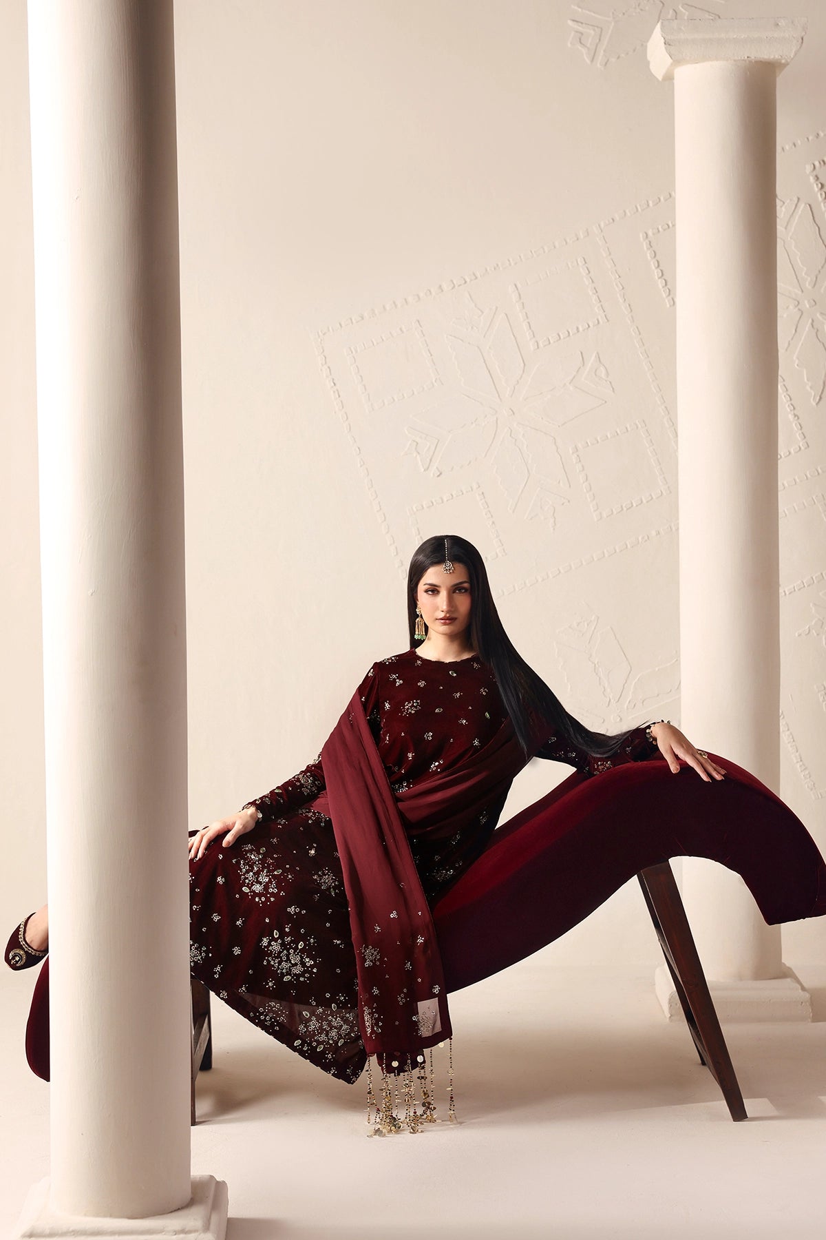 Embroidered Velvet Formal VF-2052