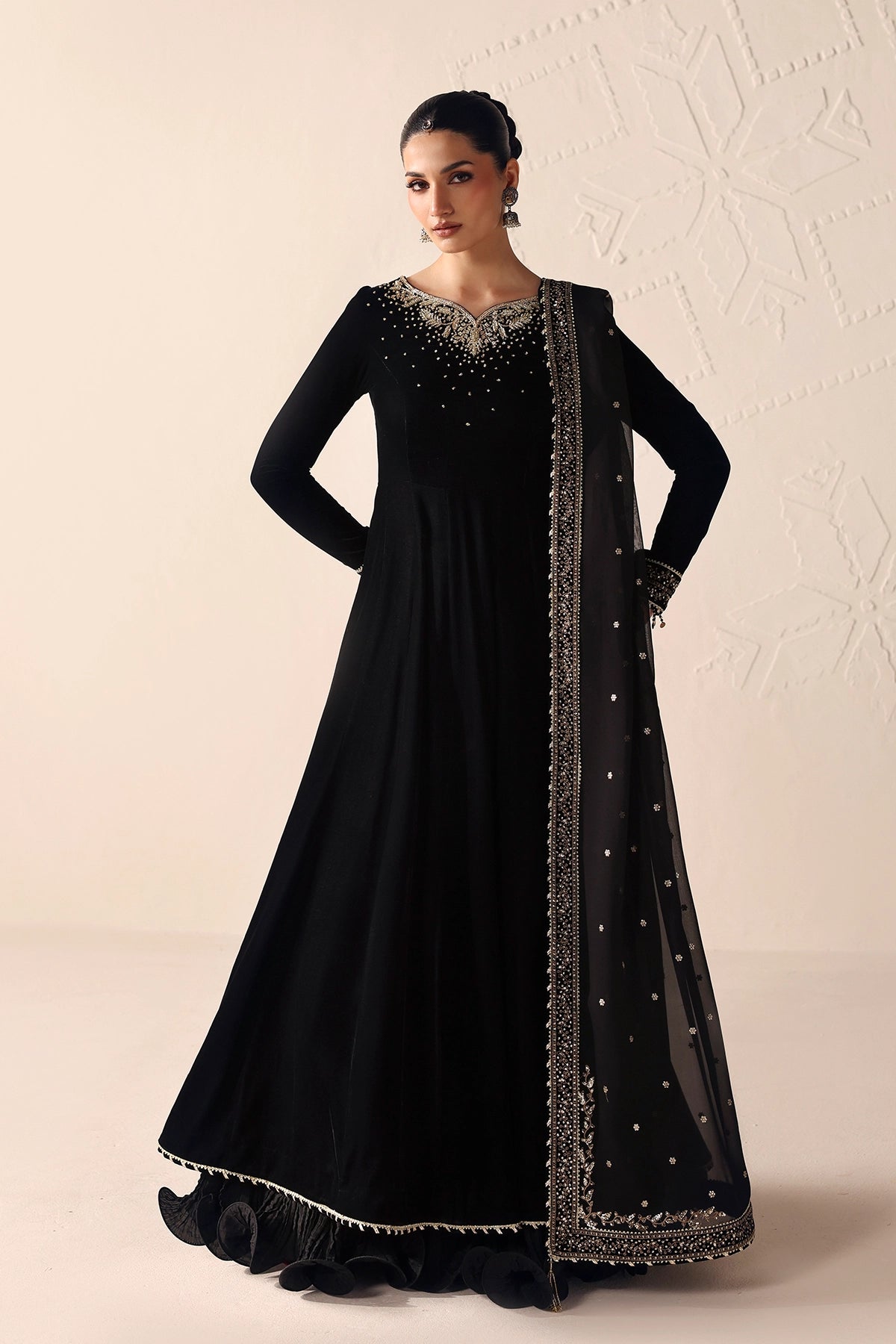 Embroidered Velvet Formal VF-2053