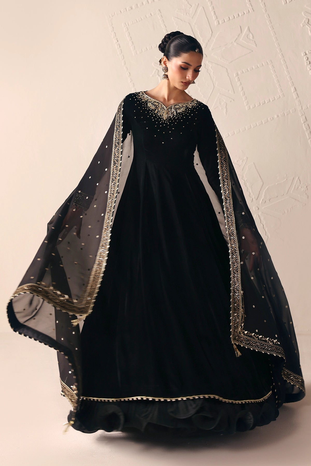 Embroidered Velvet Formal VF-2053