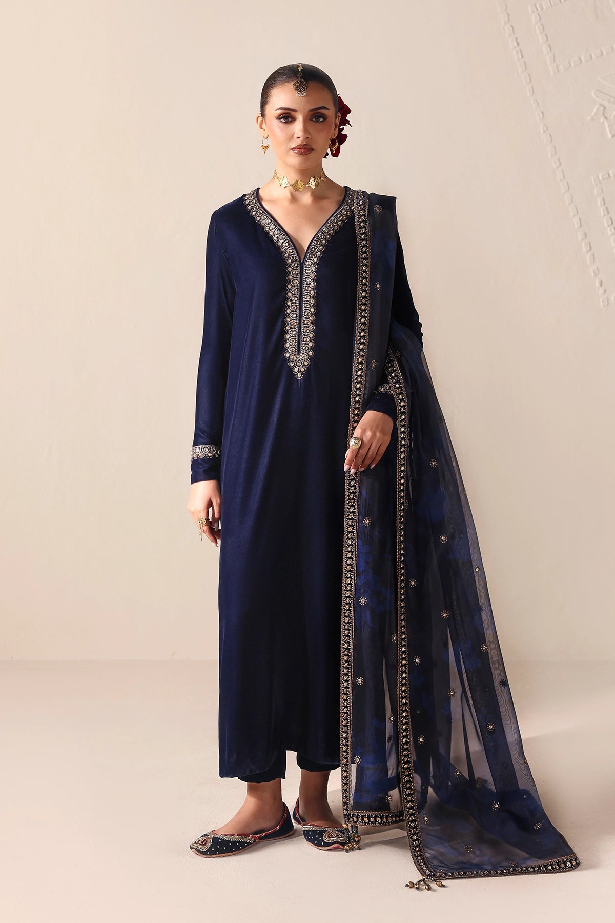 Embroidered Velvet Formal VF-2054