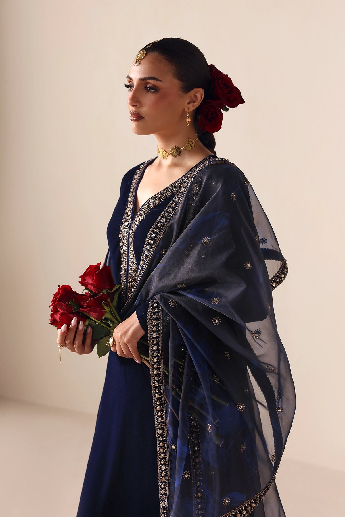 Embroidered Velvet Formal VF-2054