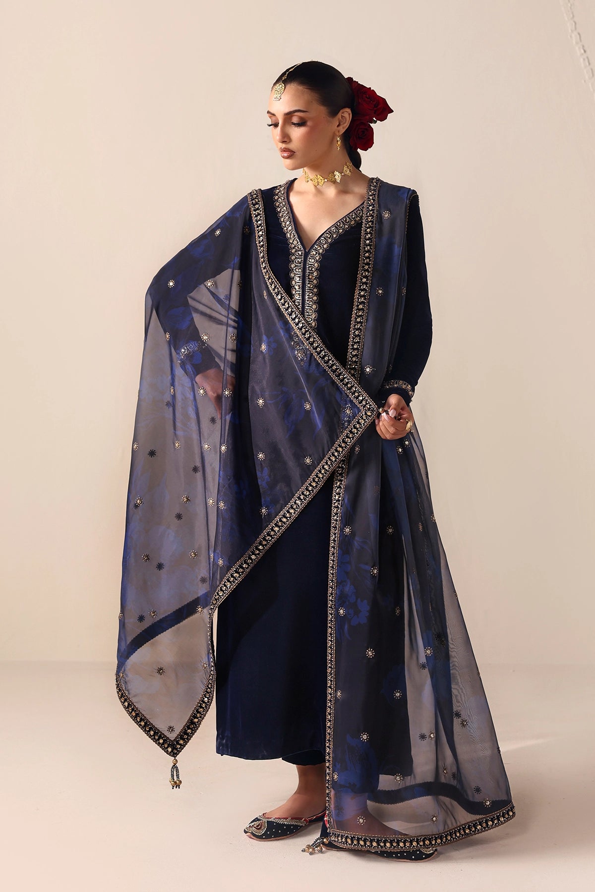 Embroidered Velvet Formal VF-2054