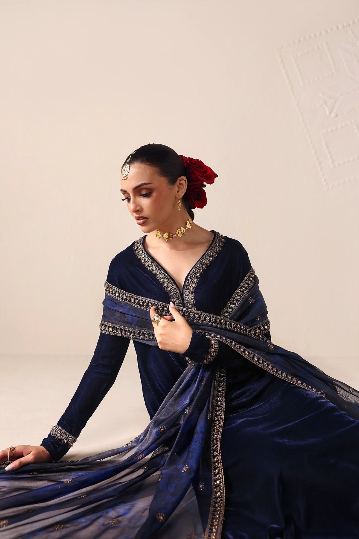 Embroidered Velvet Formal VF-2054