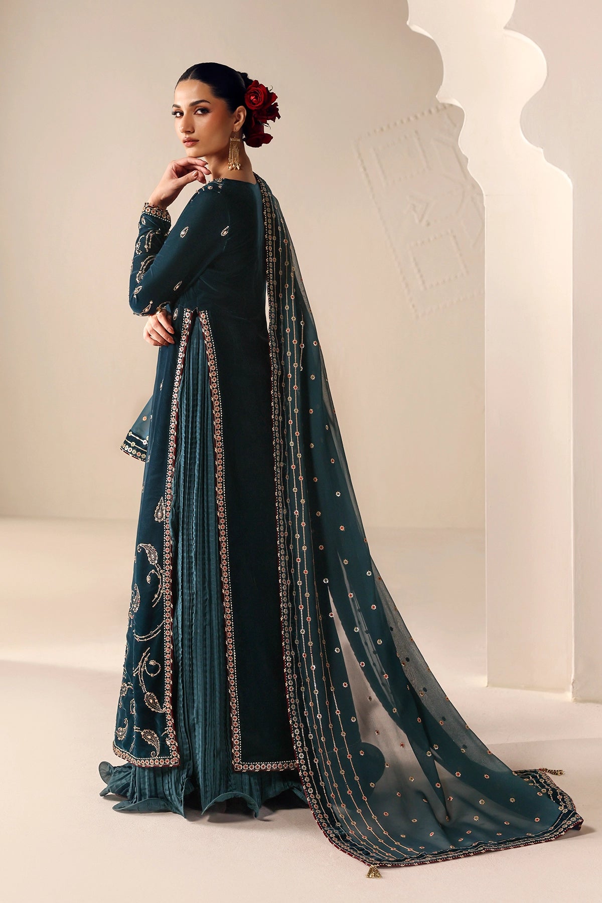 Embroidered Velvet Formal VF-2055