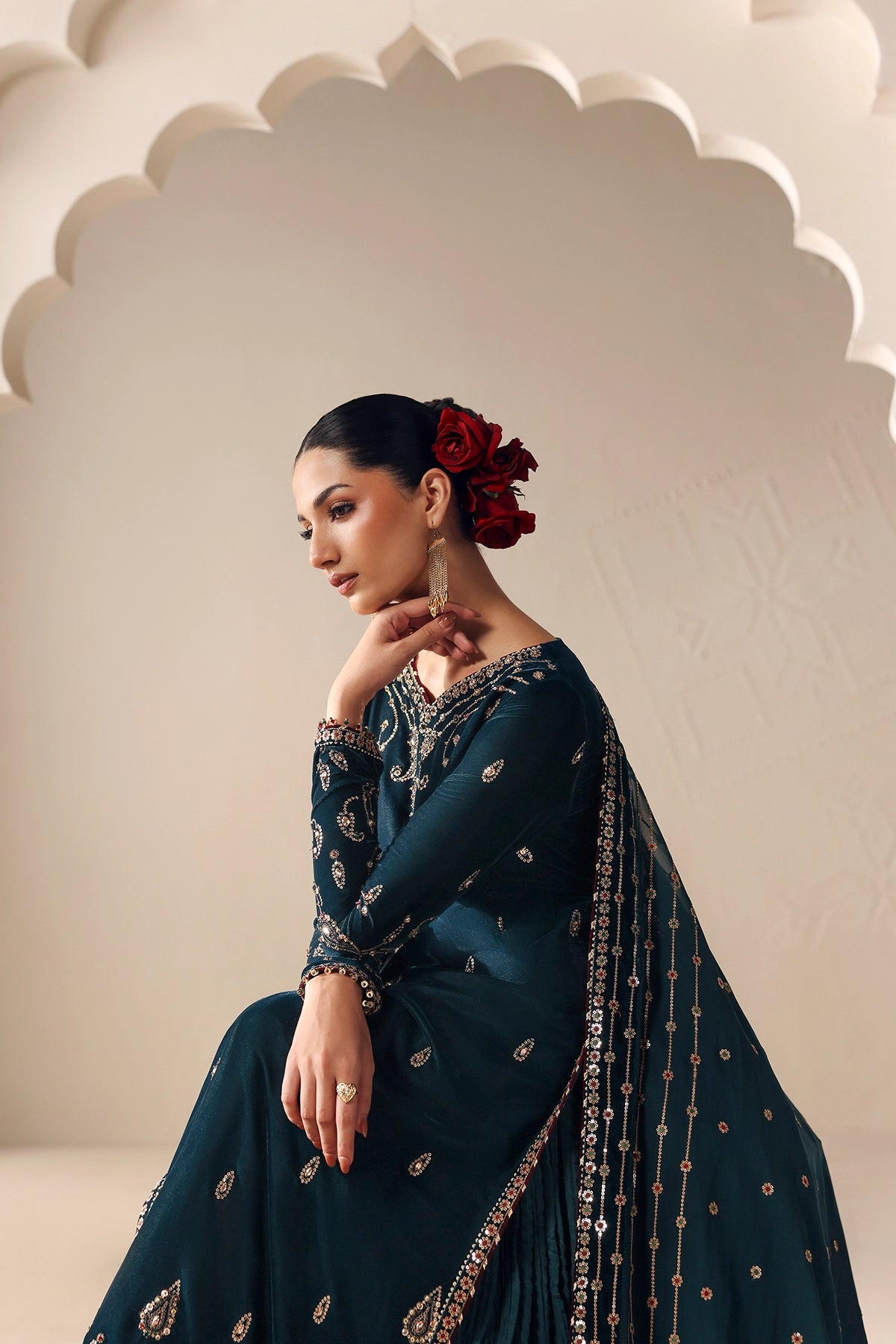 Embroidered Velvet Formal VF-2055