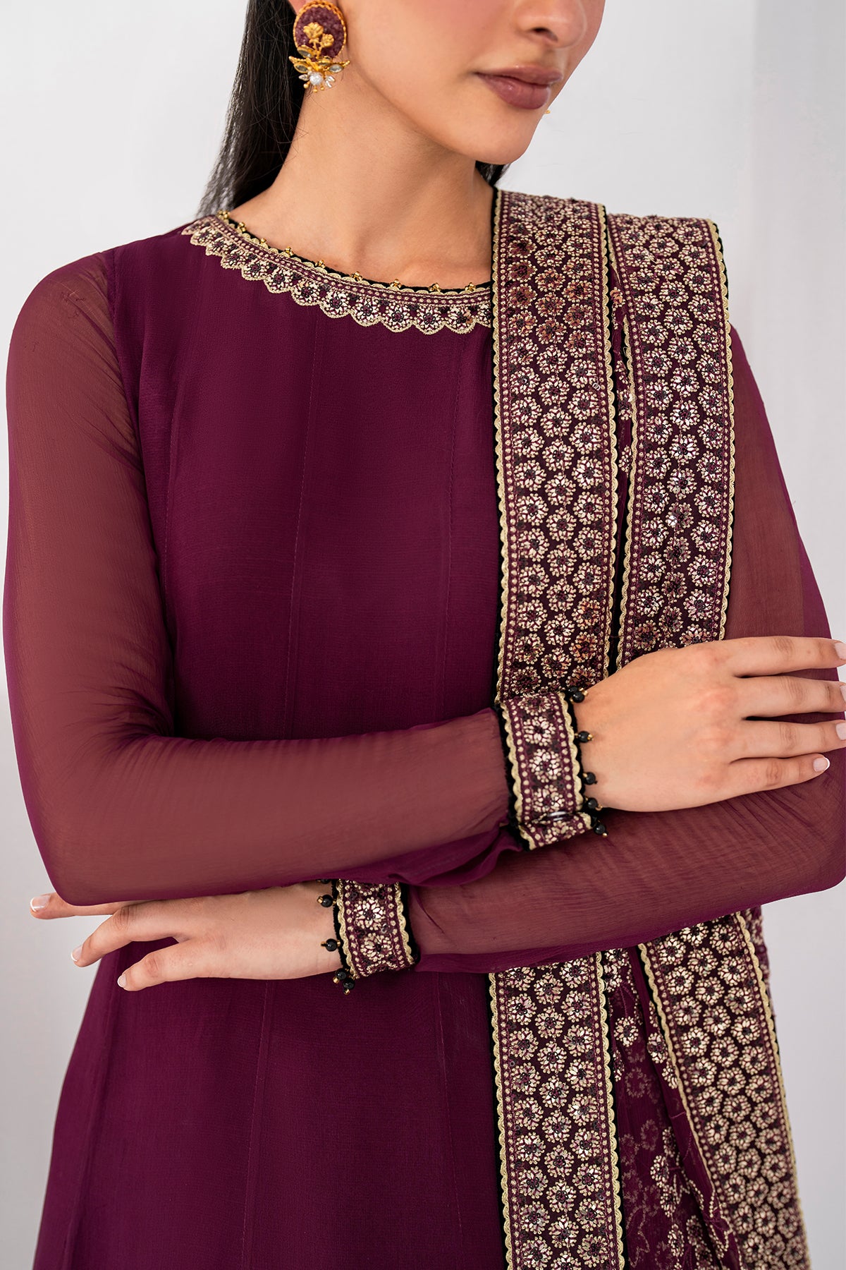 EMBROIDERED CHIFFON UC-3057