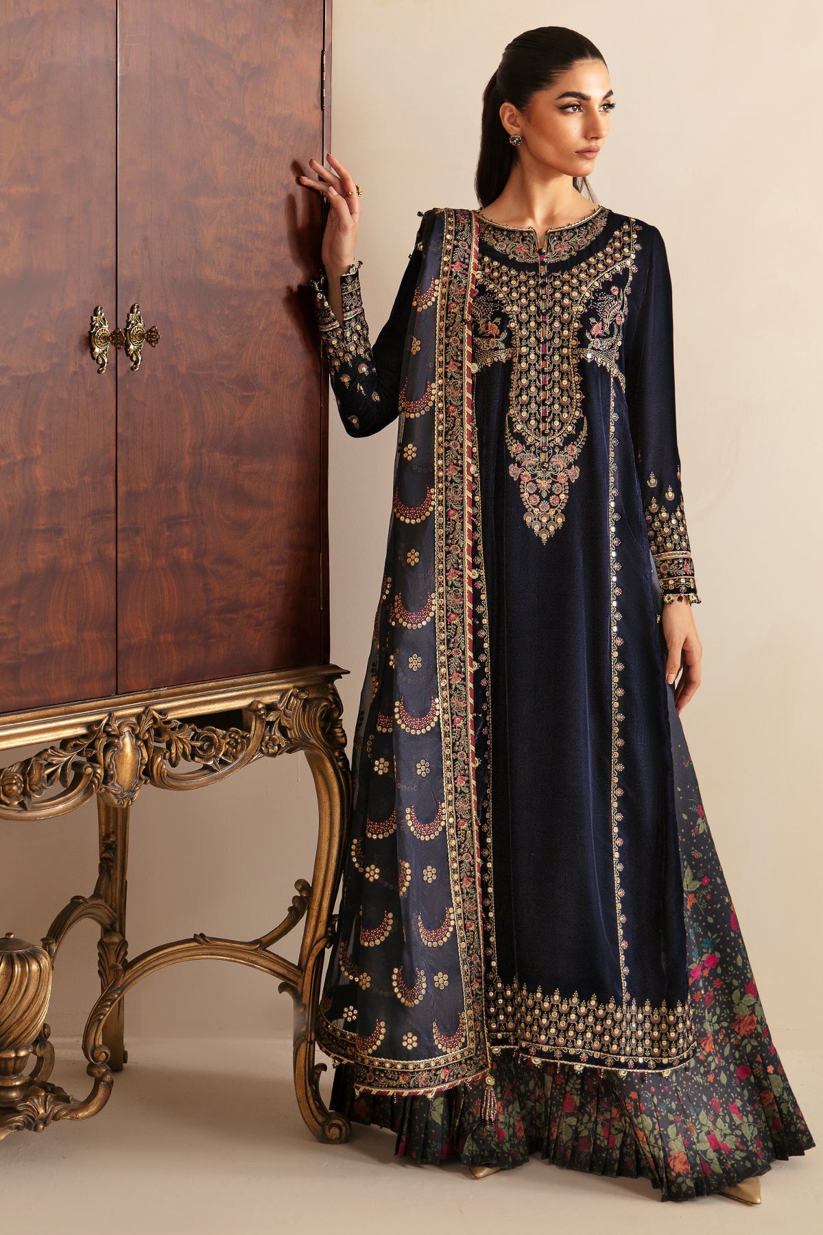 Embroidered Velvet Formal VF-2031